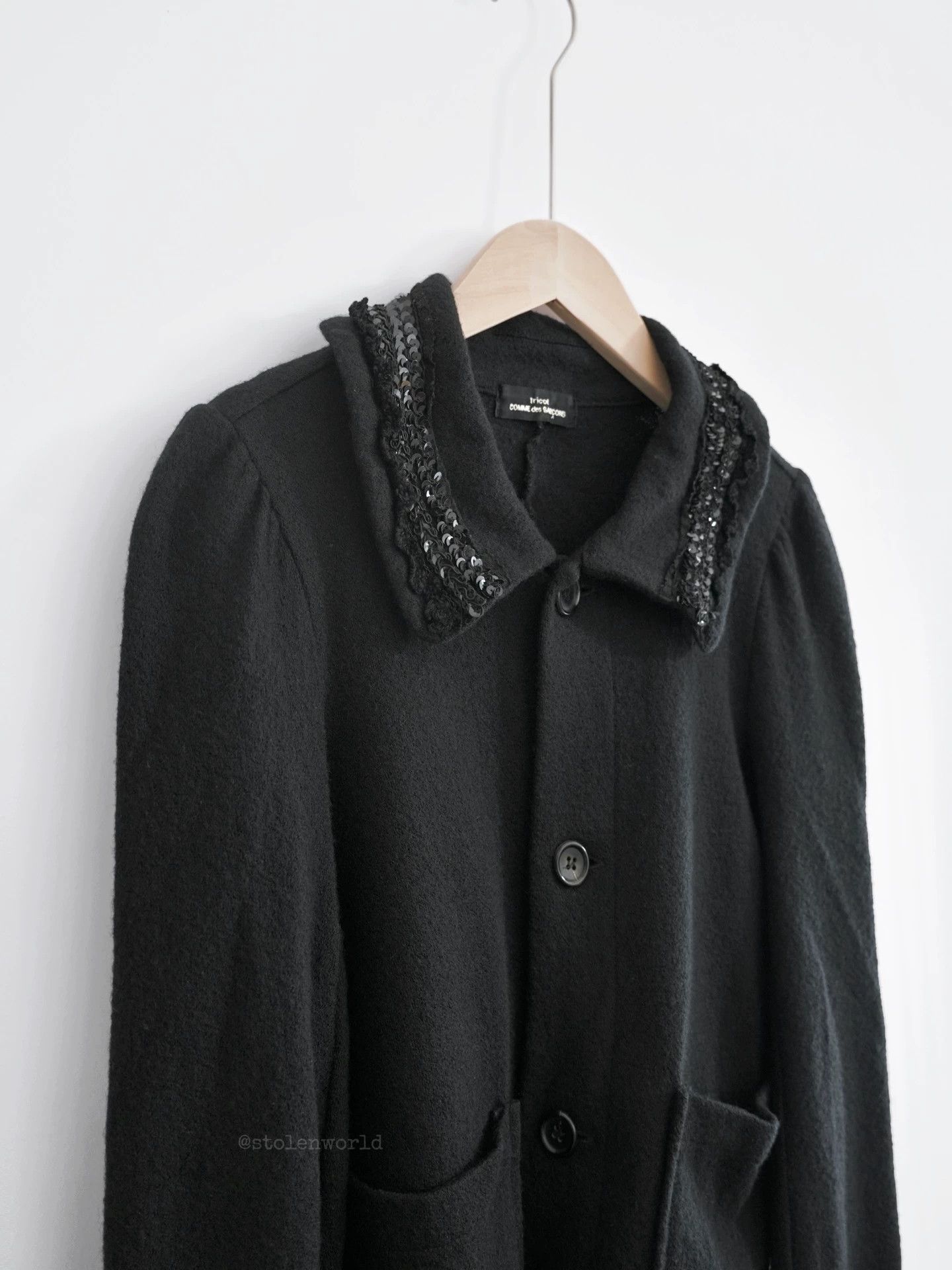 Comme des Garcons Comme des Garçons Sequin-Trimmed Wool Short Jacket Size S / US 4 / IT 40 - 7 Thumbnail