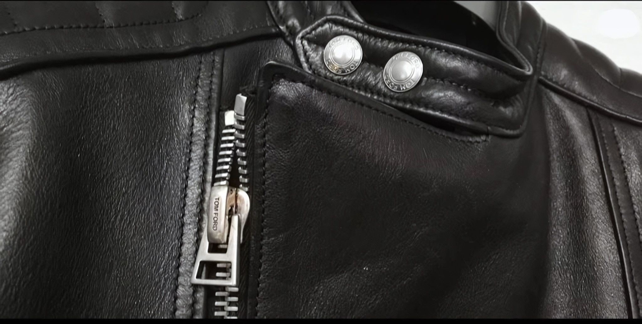 Tom Ford BIKER LEATHER JACKET Size US M / EU 48-50 / 2 - 4 Thumbnail