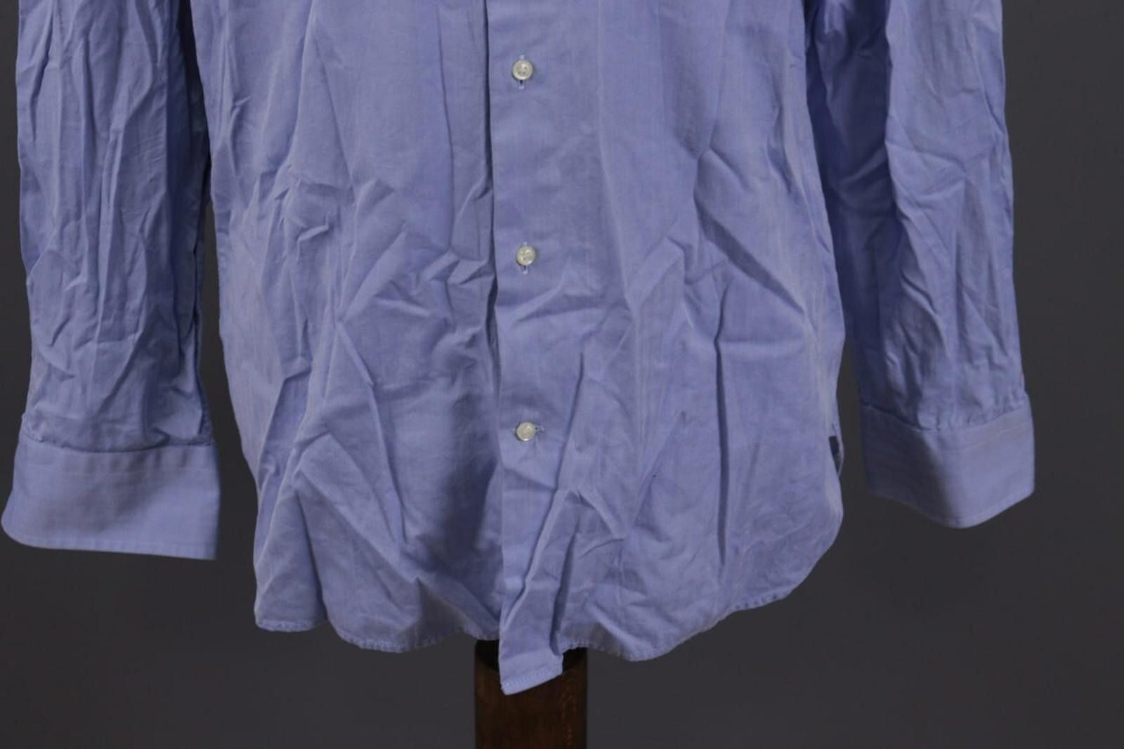 Designer Boggi Milano Slim Fit Blue Button Down Shirt 44 / 17 1/2 Size US M / EU 48-50 / 2 - 3 Thumbnail
