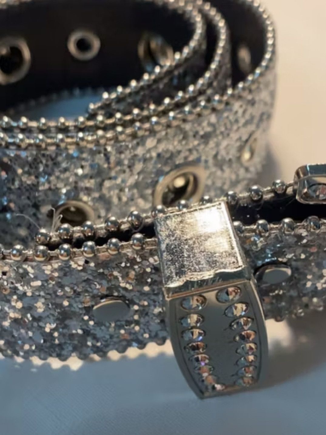 Japanese Brand Sparkling western Athenic artificial gemstones belt Size ONE SIZE - 8 Thumbnail