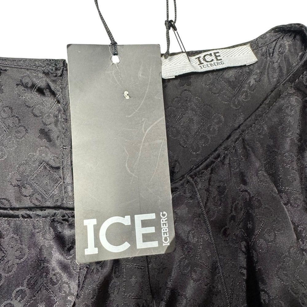 Iceberg NWT New ICE Iceberg Black Sleeveless Satin Midi Dress Made Size S / US 4 / IT 40 - 7 Thumbnail