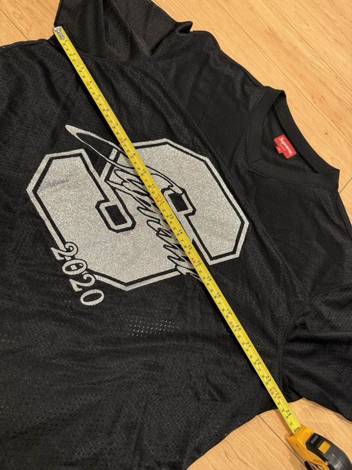 Supreme Supreme 2020 $1M Mesh Football Jersey Black XL Glitter Logo Size US XL / EU 56 / 4 - 7 Thumbnail