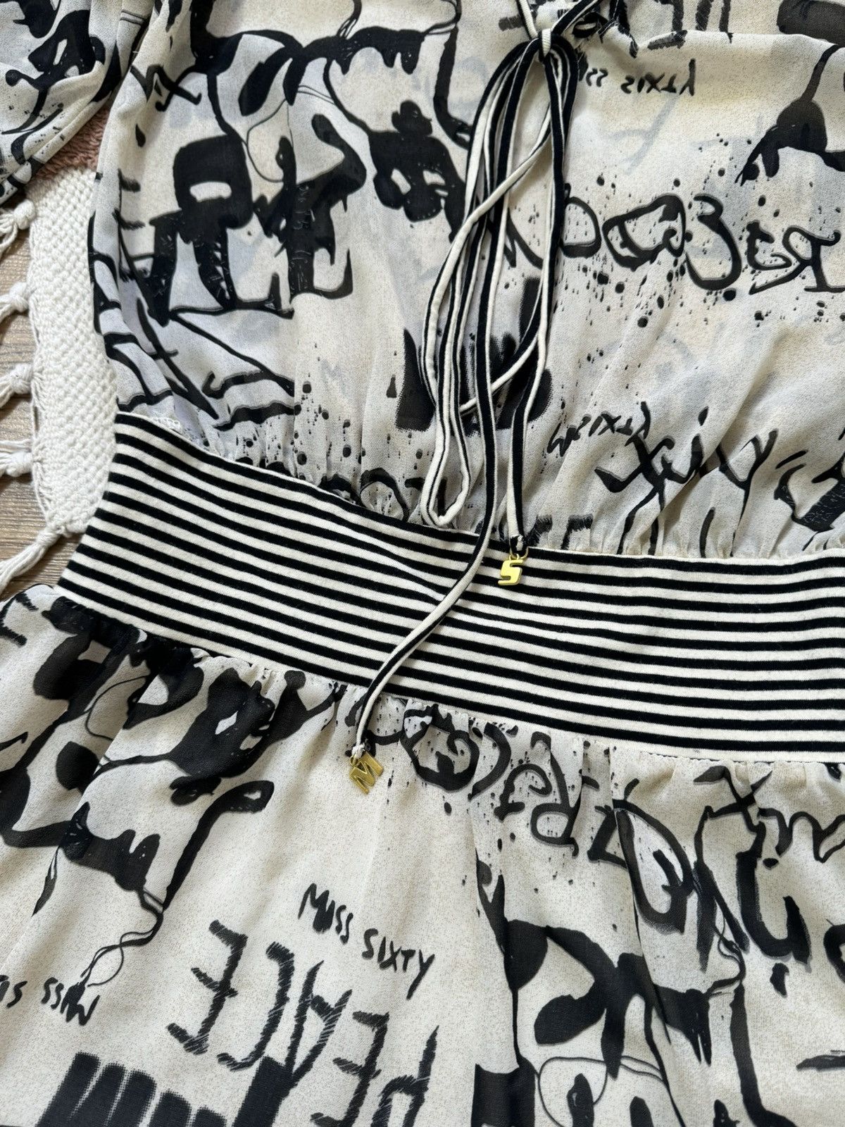 Miss Sixty VINTAGE MISS SIXTY 2000s PRINTED MESH DRESS Size S / US 4 / IT 40 - 3 Thumbnail