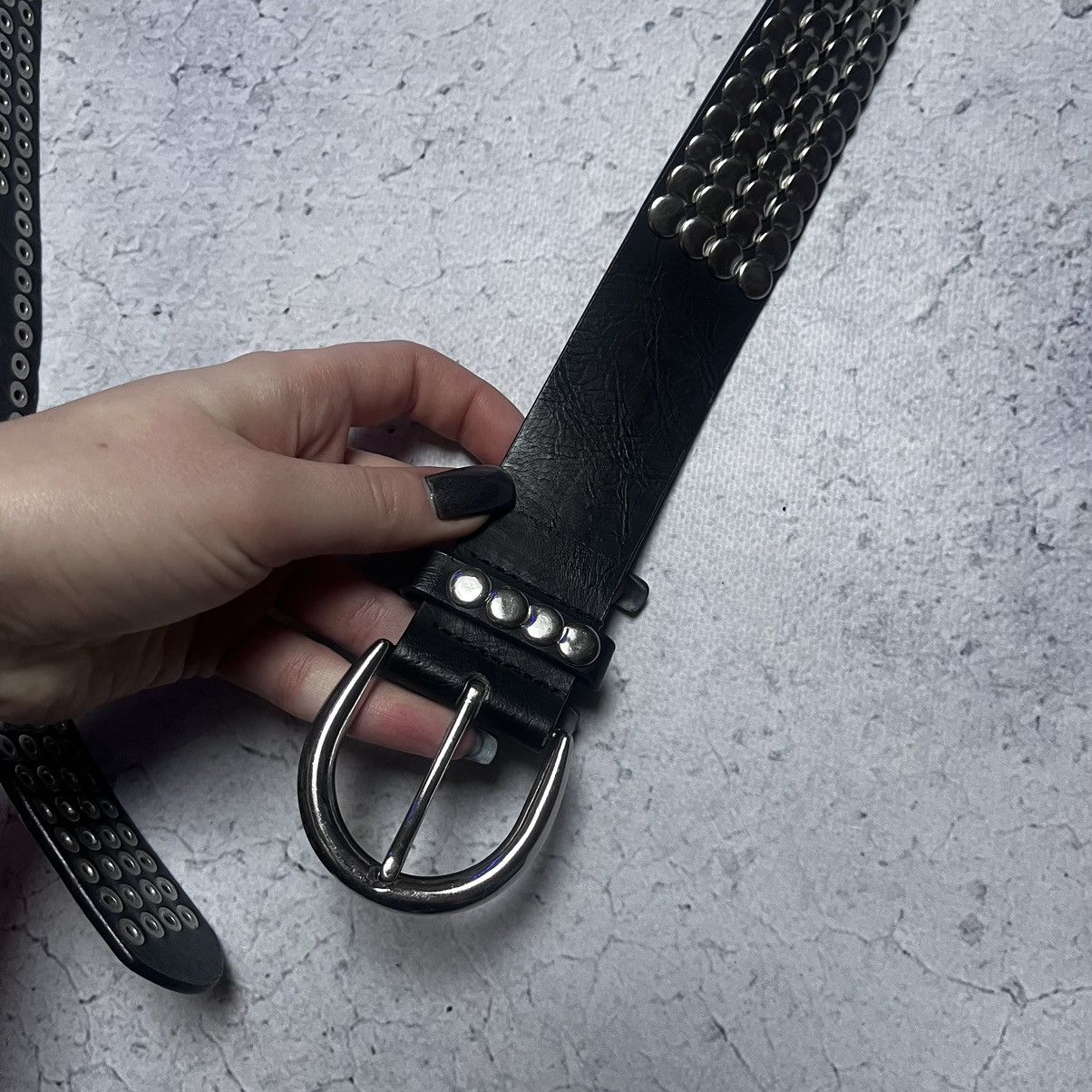 Designer × Vintage B.B. Simon Style Leather Belt With Crystals Avant Garde Size ONE SIZE - 6 Thumbnail