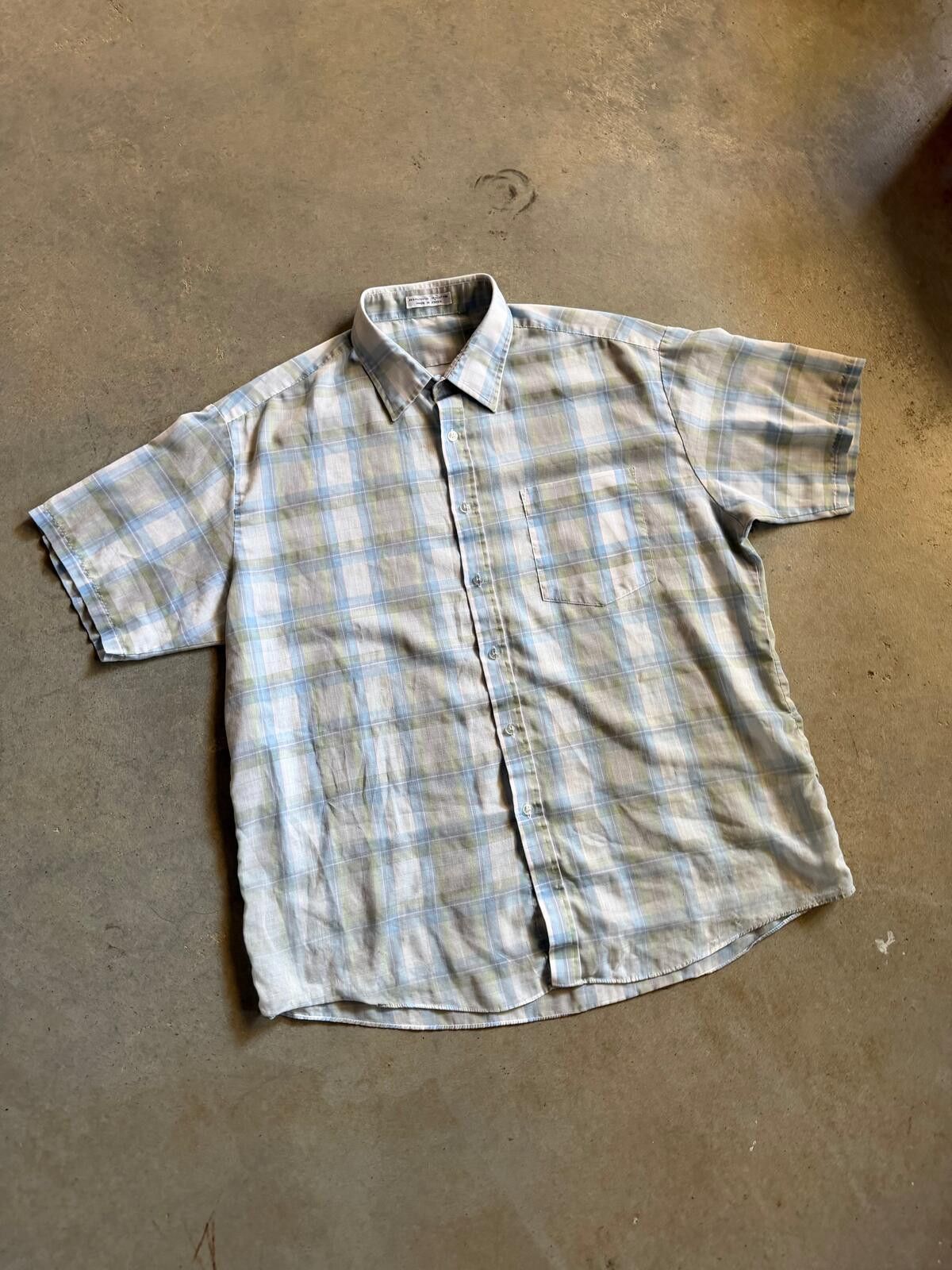 Vintage VTG Button Up White/Blue Shirt Sz L/XL Size US L / EU 52-54 / 3 - 2 Thumbnail
