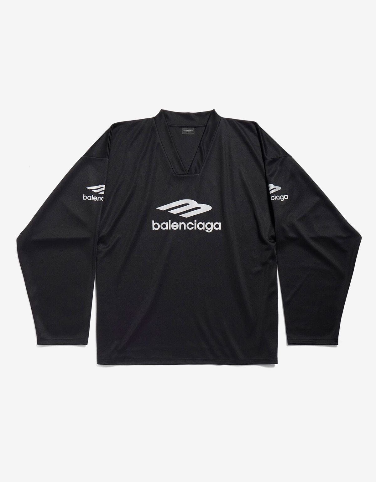 image of Balenciaga Black 3B Sports Icon Ski Long Sleeve Large T-Shirt, Men's (Size Small)