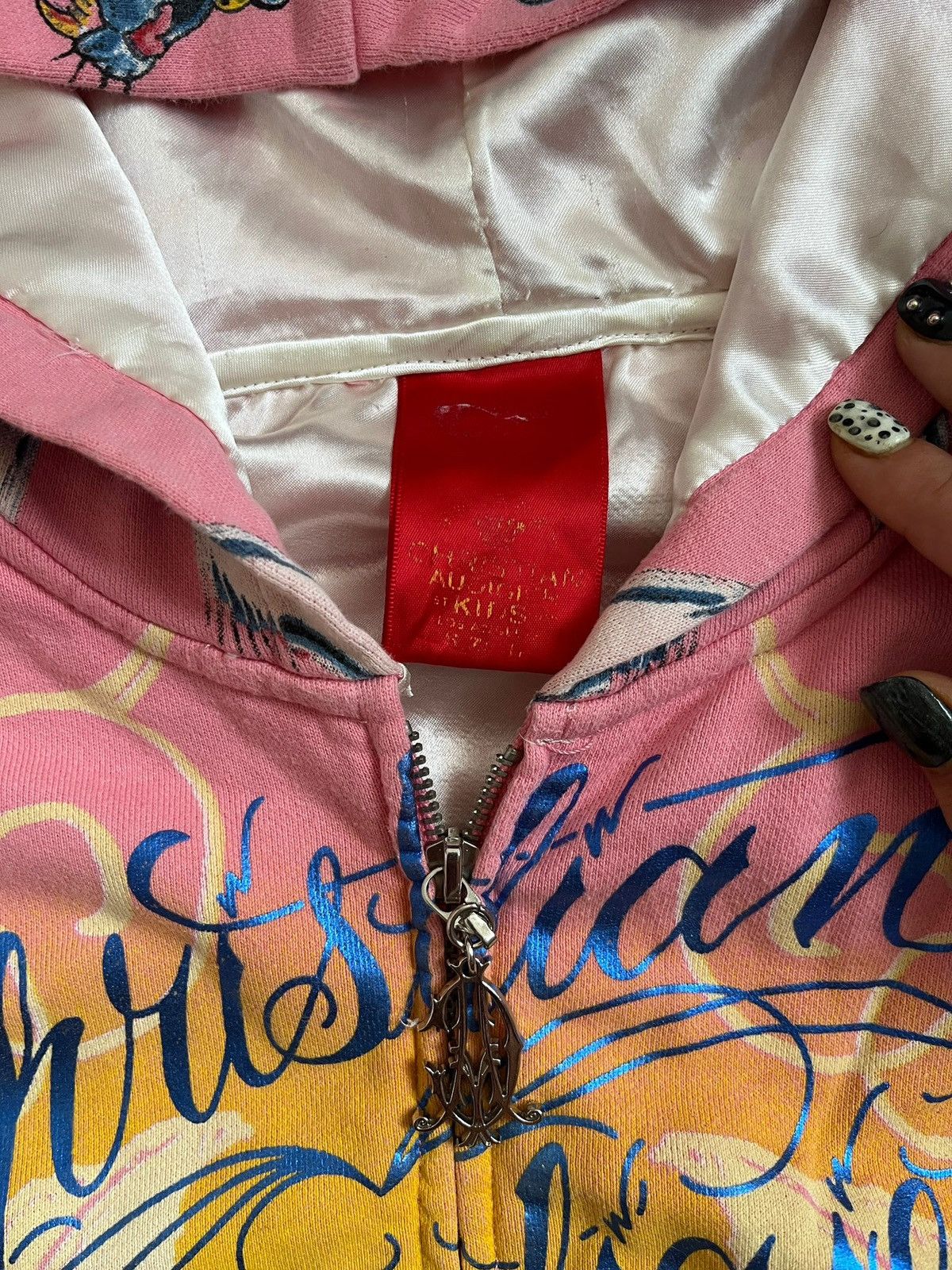 Christian Audigier Christian Audigier "Panther & Roses" Print Zip-Up Hoodie Size XXS / US 00 / IT 34 - 4 Thumbnail