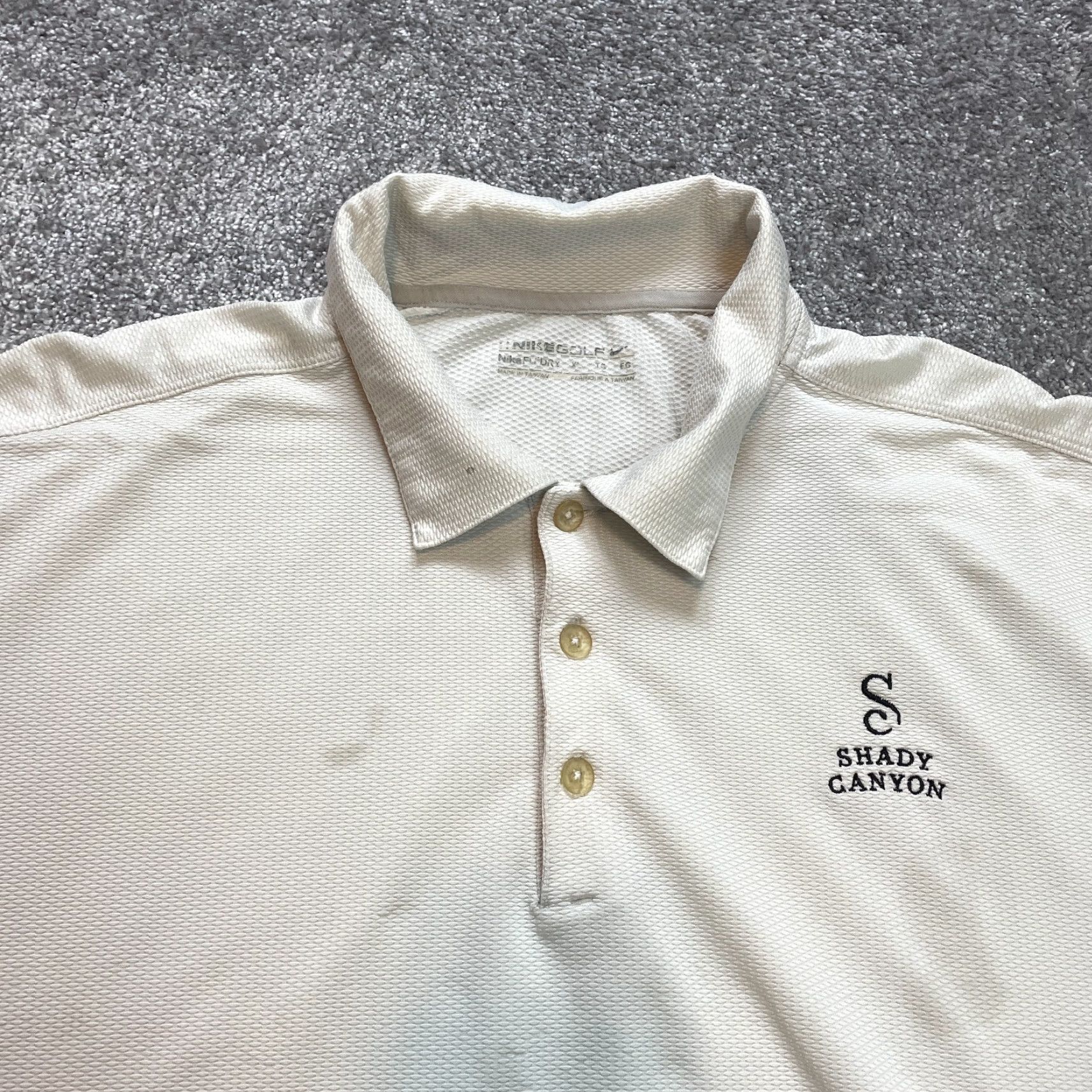 Nike Nike Golf Polo Shirt Mens XL White Textured Collared Shady Canyon Logo Short Sleeve Breathable Lightweight Action Sports Golf Fashion Shirt Size US XL / EU 56 / 4 - 4 Thumbnail