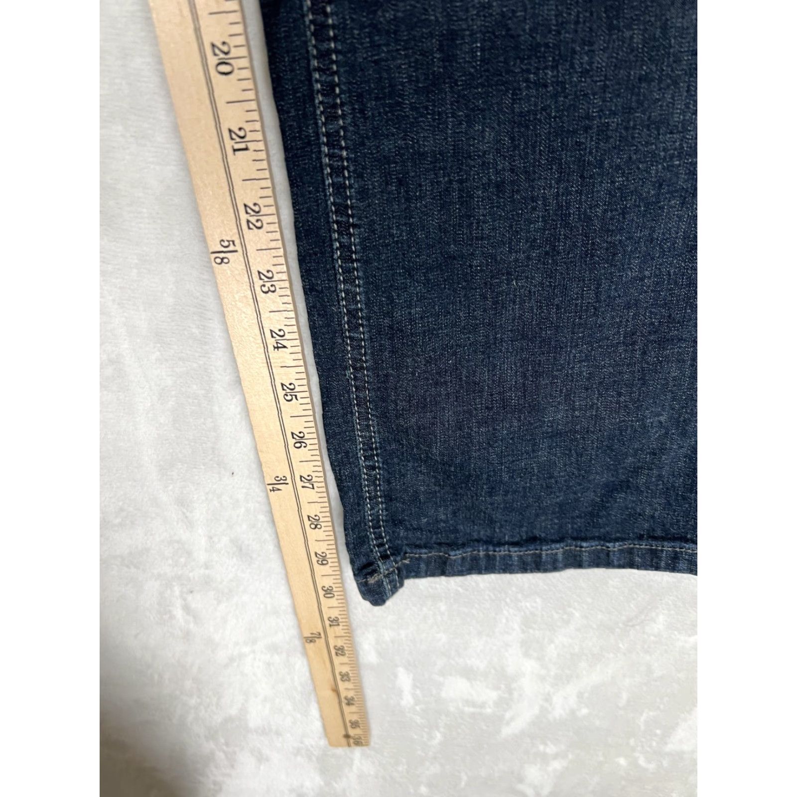 Lee Lee Jeans Womens 10 Petite Blue Dark Wash Straight Leg Comfort Stretch Denim Jeans Size 32" / US 10 / IT 46 - 4 Thumbnail