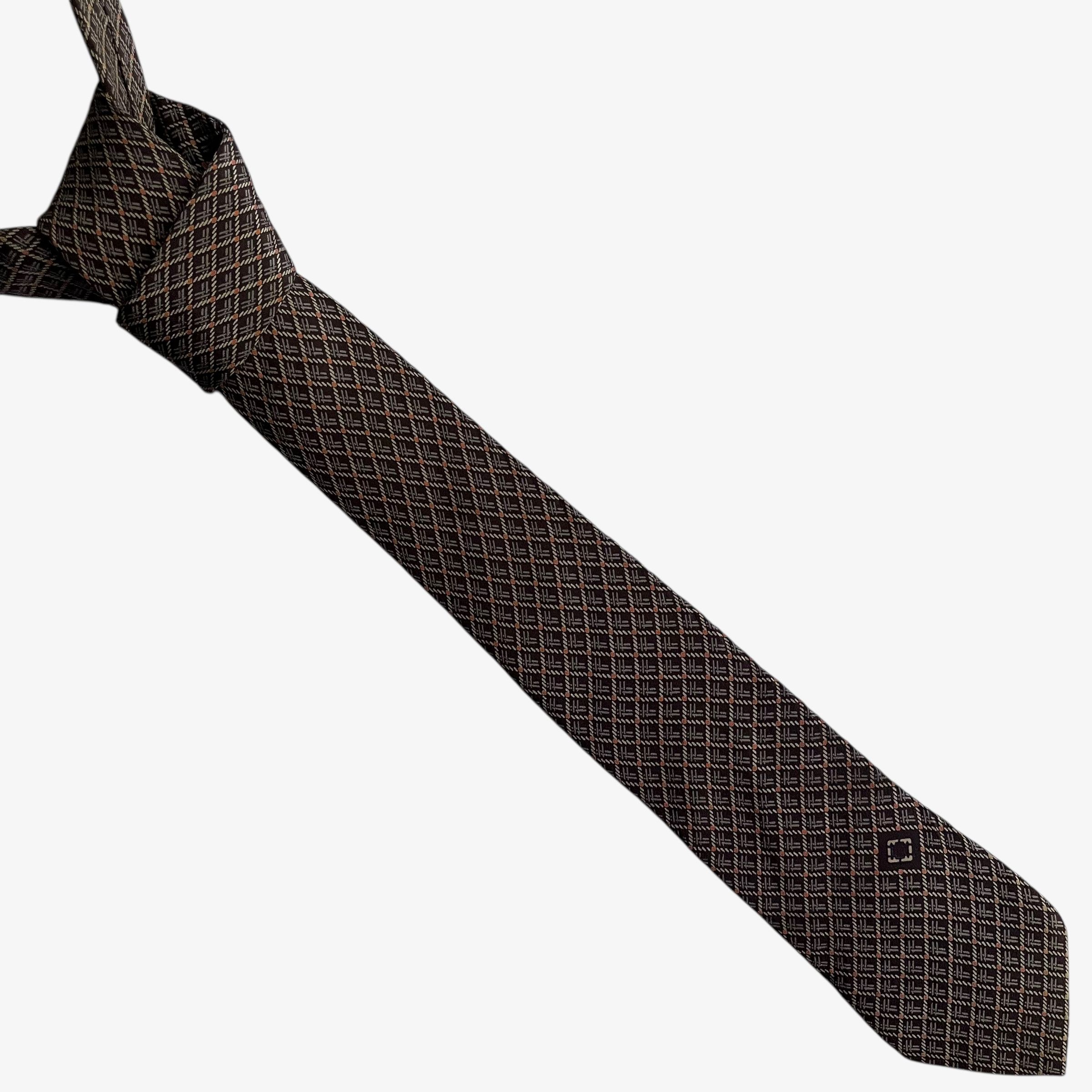 Salvatore Ferragamo Vintage 90s Salvatore Ferragamo Geometric Abstract Silk Tie Size ONE SIZE - 1 Thumbnail