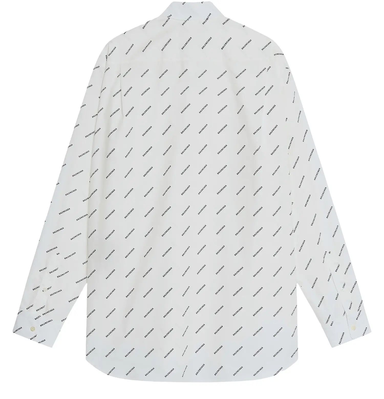 Balenciaga o1mt1gz0924 Allover Logo Normal Fit Shirt in White/Black Size US XXS / EU 40 - 2 Thumbnail