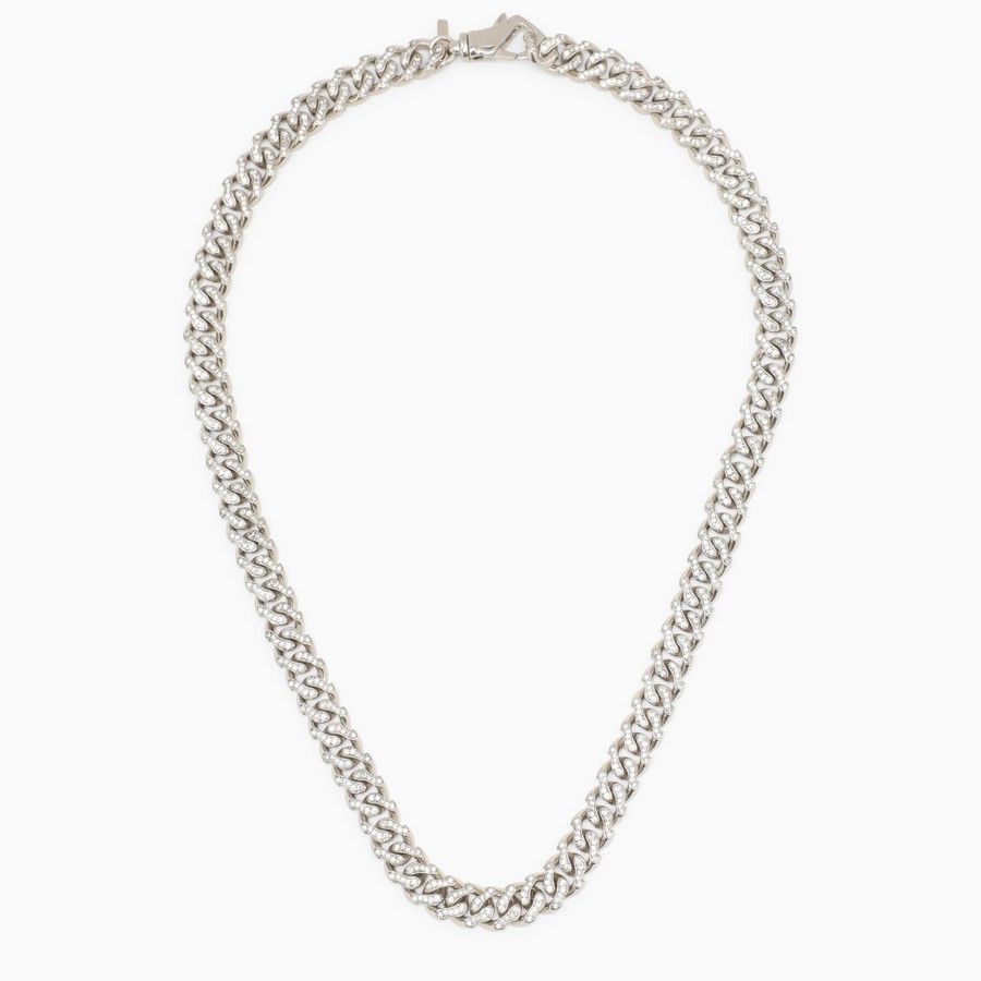 Emanuele Bicocchi o1d2blof0225 Size: OS / Crystals Chain Necklace in Silver Size ONE SIZE - 1 Thumbnail