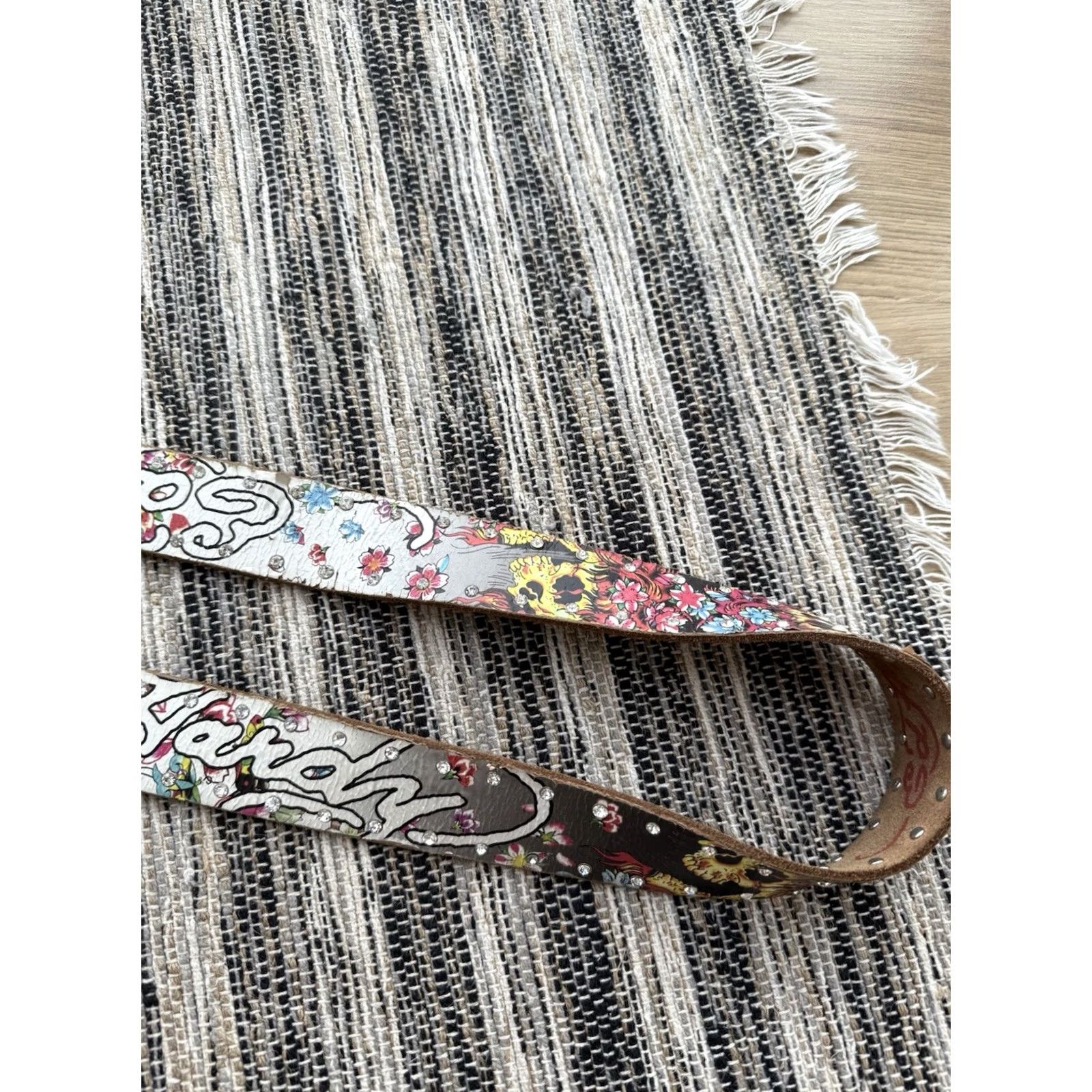Ed Hardy VINTAGE Ed Hardy CHRISTIAN AUDIGIER EAGLE LEATHER STUDDED BELT 115 cm Y2K GOTH Mens Size ONE SIZE - 5 Thumbnail