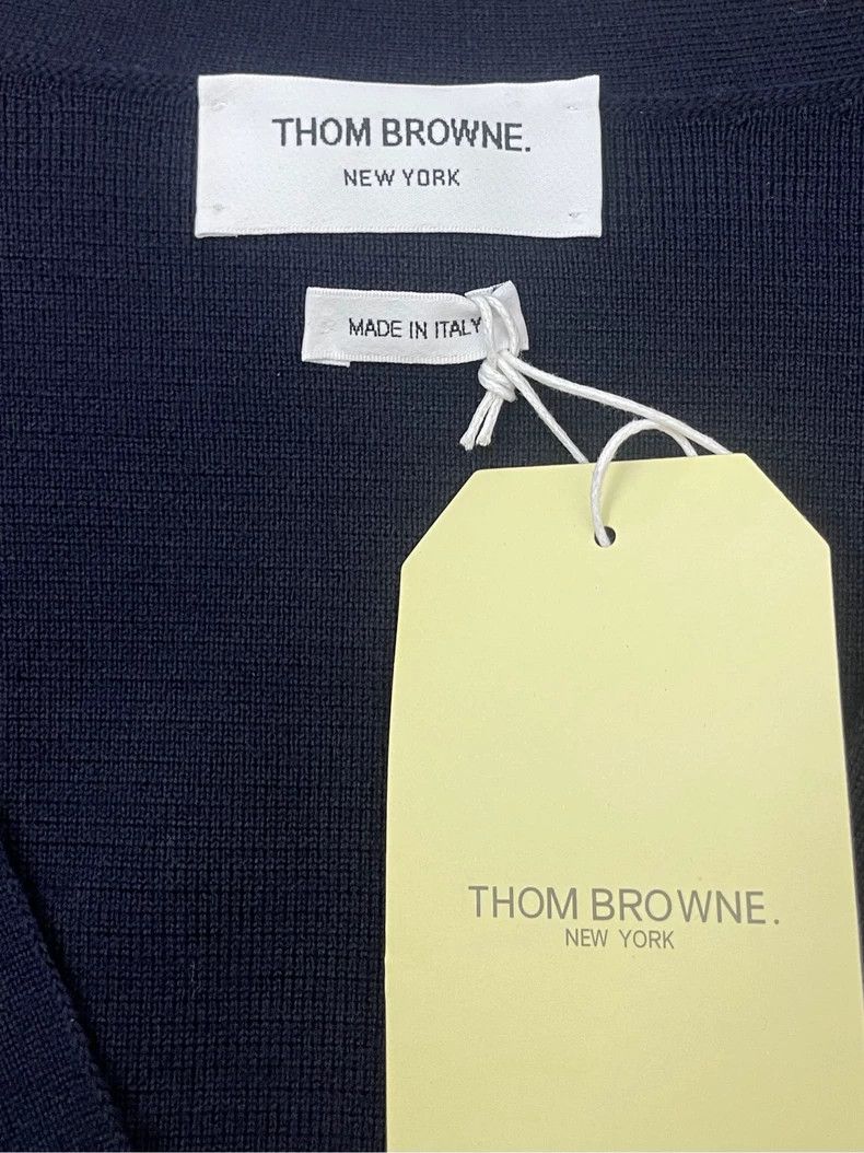 Thom Browne Thom browne Navy blue two-arm striped wool cardigan 2504-Ne Size US S / EU 44-46 / 1 - 5 Thumbnail