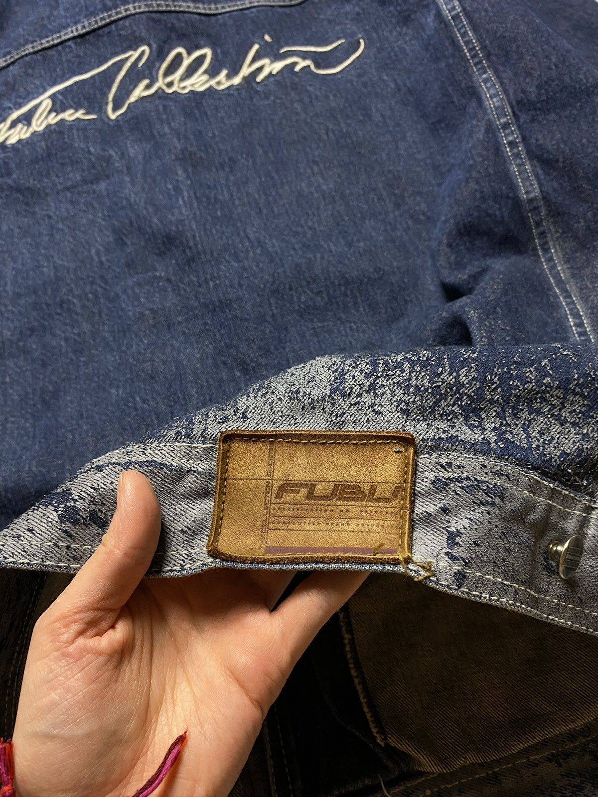 Fubu Fubu Collection blue denim jacket big rap baggy JNCO Size US XXL / EU 58 / 5 - 4 Thumbnail