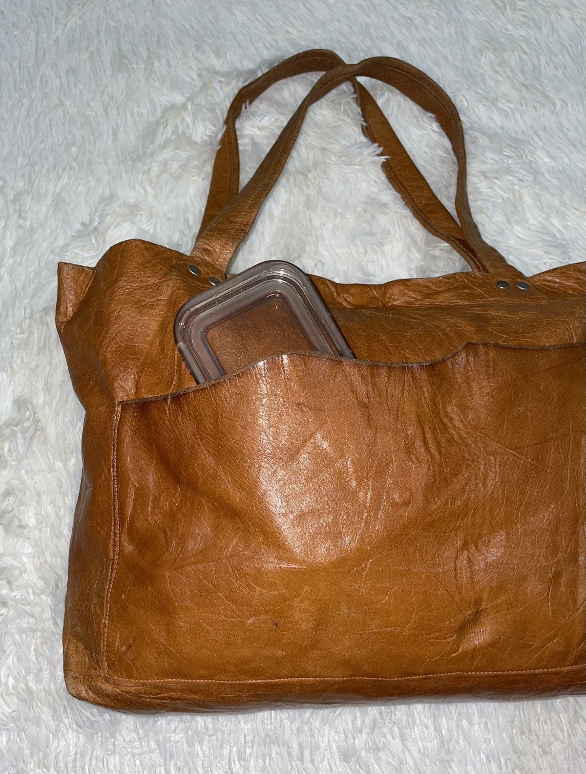 Genuine Leather × Leather Hand Made Full Leather Handbag Size ONE SIZE - 3 Thumbnail