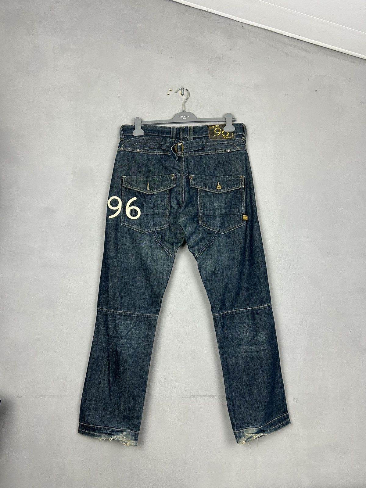 G-Star G-Star Raw Elwood 96 Jeans Distressed Denim Workwear Style Size US 35 - 1 Thumbnail