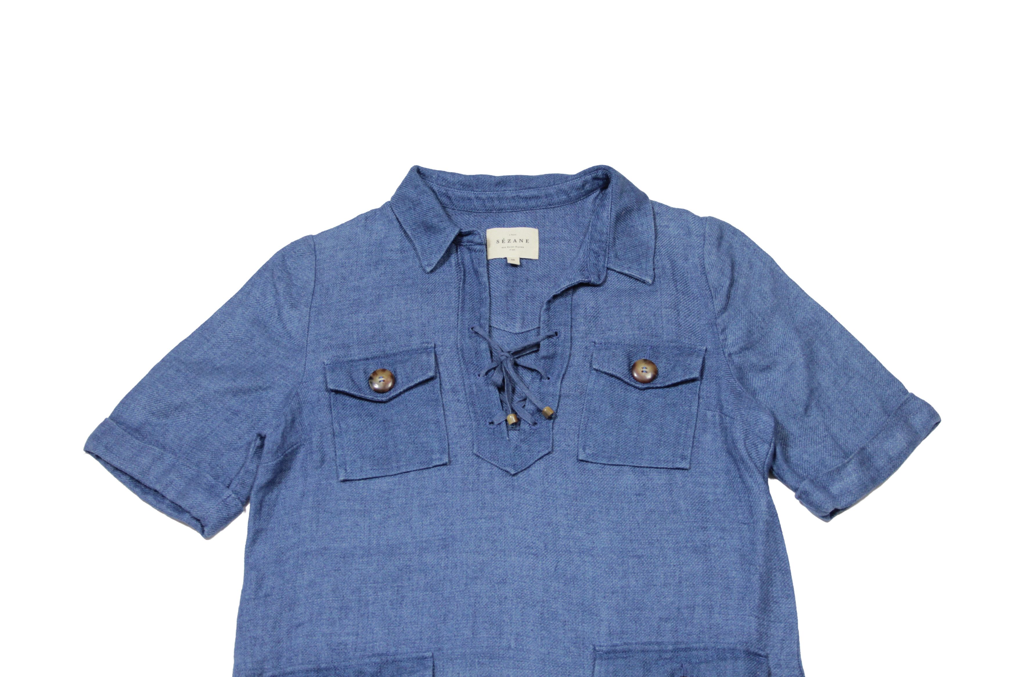 Sezane Pippa Linen Mini Dress Size XS / US 0-2 / IT 36-38 - 3 Thumbnail