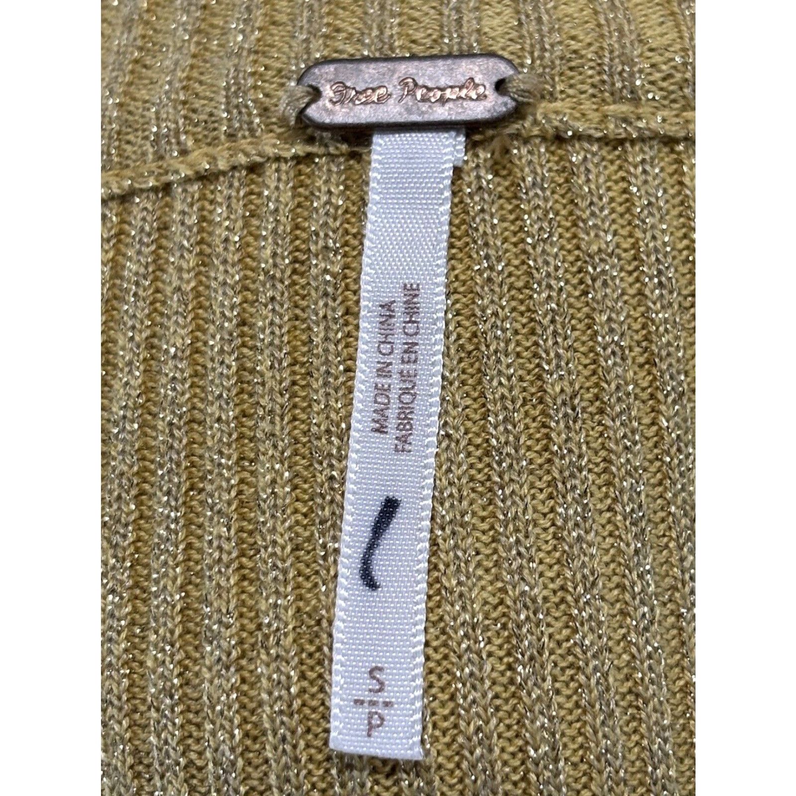 Free People Free People French Girl Gold Metallic Sweater Dress Sz Small Belted Stretch Jewelry? Size S / US 4 / IT 40 - 7 Thumbnail