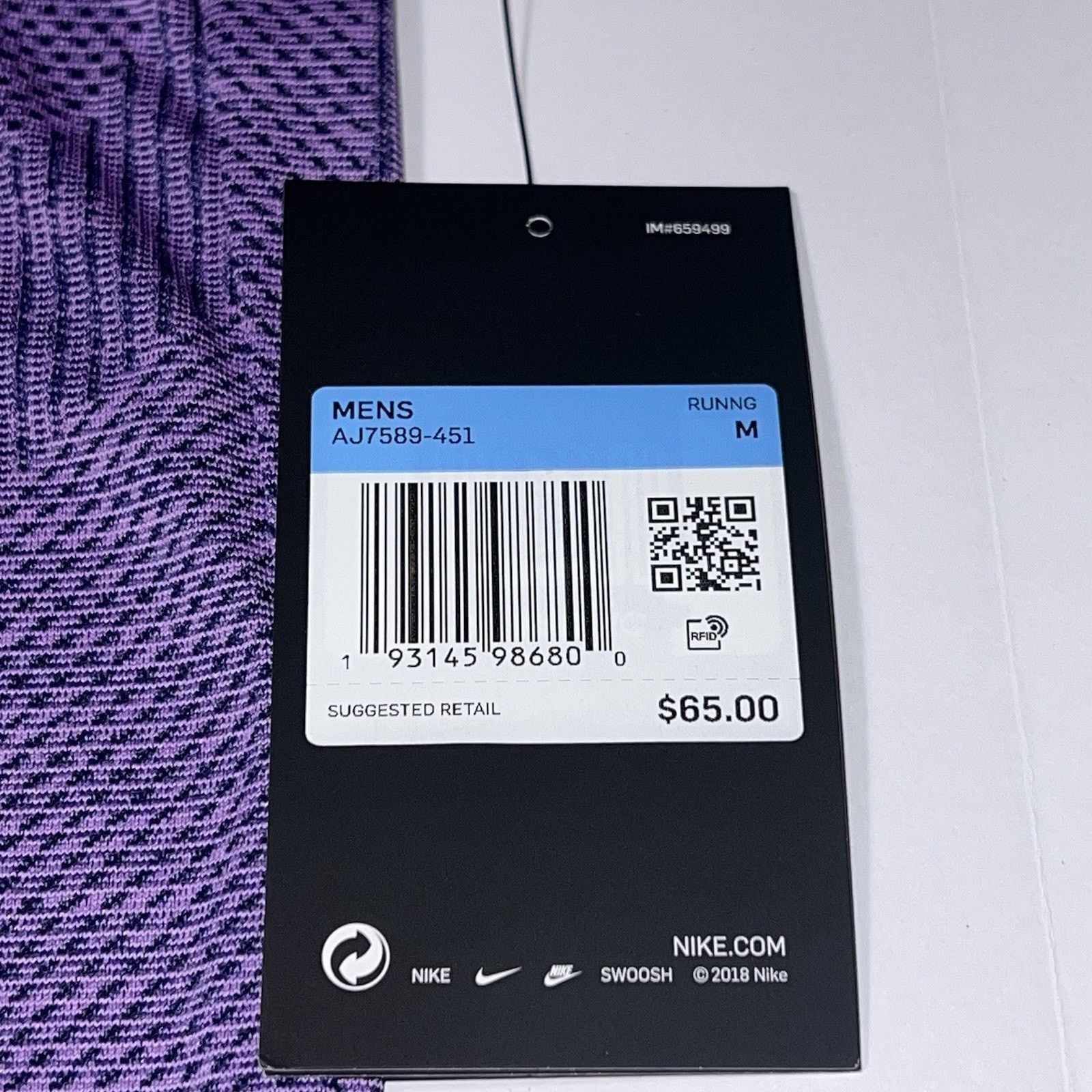 Nike Nike Tank Top TechKnit Cool Reflective AJ7589-451 Purple M Size US M / EU 48-50 / 2 - 5 Thumbnail