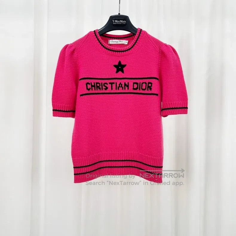 Dior Dior Lucky Star Embroidered Letter Knitted Short Sleeve Size XS / US 0-2 / IT 36-38 - 1 Thumbnail