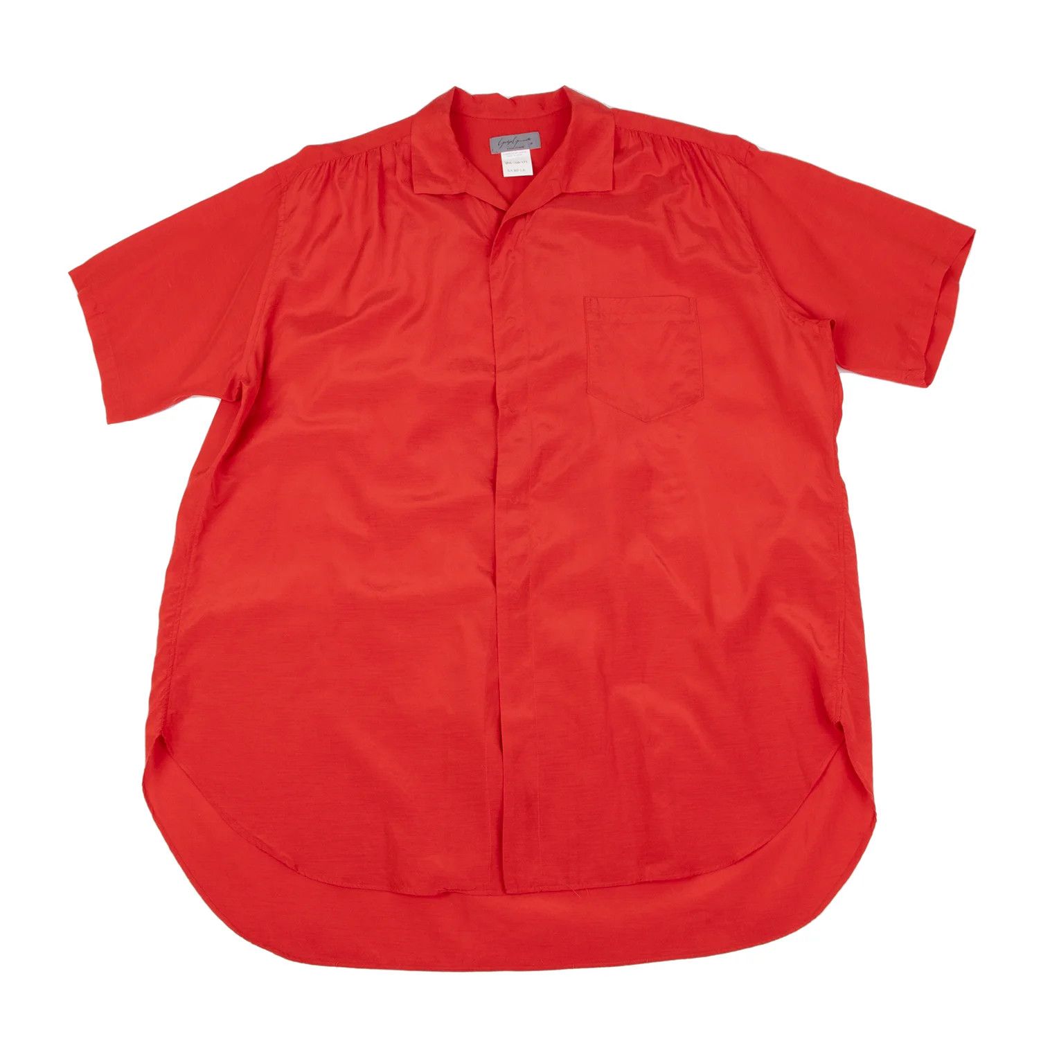 Yohji Yamamoto Yohji Yamamoto Gathered Open Collar Shirt Red Size US M / EU 48-50 / 2 - 1 Thumbnail