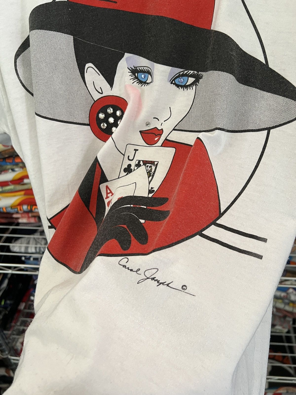 Arts & Science 80s Carol Joseph Casino Lady Single Stitch Art Attack Tee Size US L / EU 52-54 / 3 - 4 Thumbnail