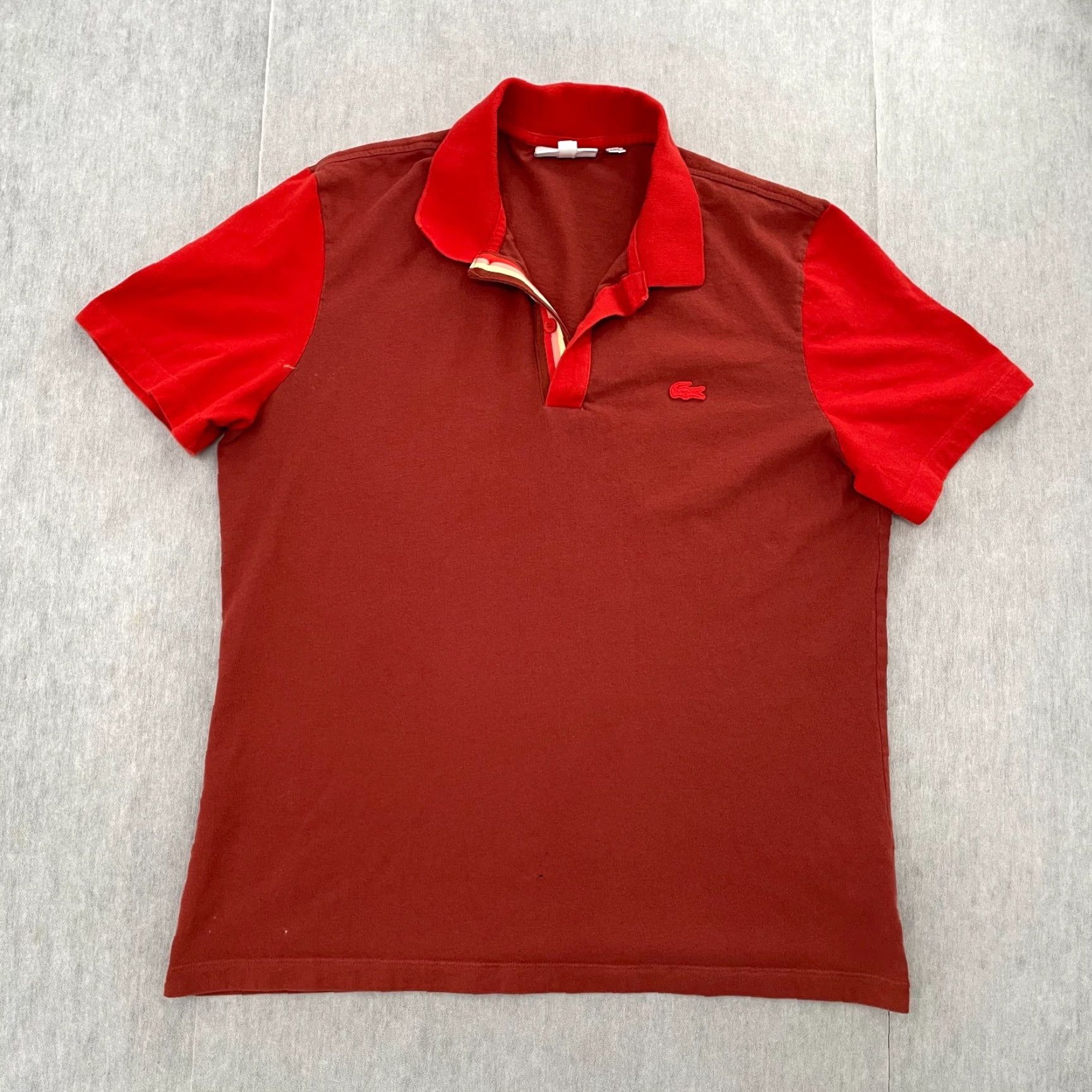 Lacoste Lacoste Shirt Adult Large Polo Short Sleeve Orange Logo Mens Polo Shirt Lacoste Casual Golf Preowned Crocodile Logo Regular Fit Size US L / EU 52-54 / 3 - 2 Thumbnail
