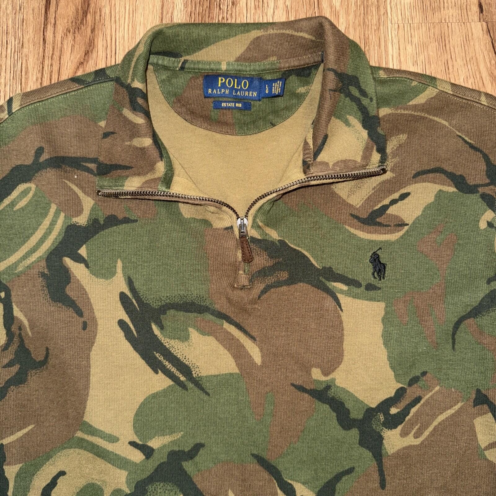 Polo Ralph Lauren Polo Ralph Lauren Camo Camouflage Estate 1/4 Zip Pullover Size US L / EU 52-54 / 3 - 1 Thumbnail