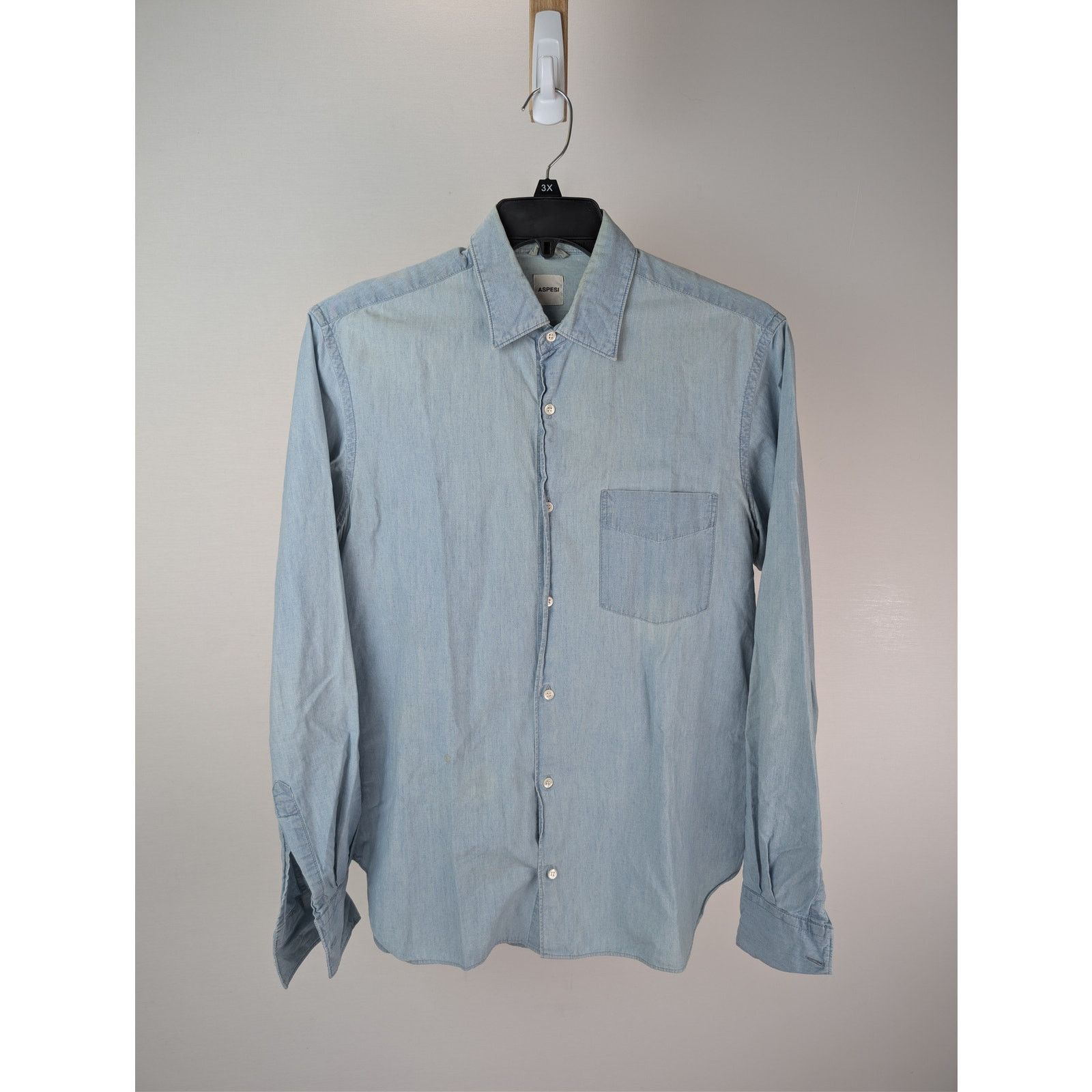 Aspesi o1rshd1 CC20 Casual shirt Sedici Shirt in Light Denim Blue Size US M / EU 48-50 / 2 - 8 Thumbnail