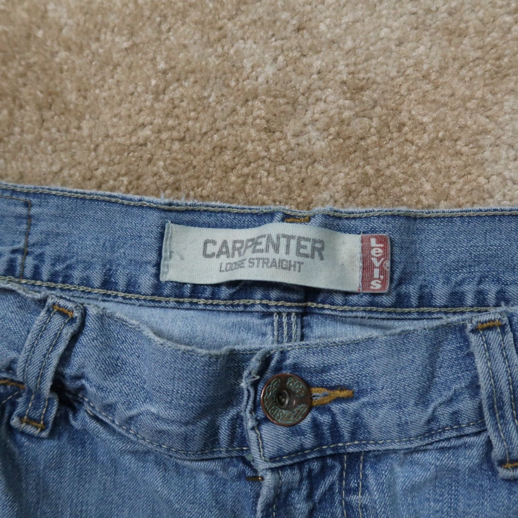 Levi's VINTAGE Levi's Loose Carpenter Jeans Mens 32x28 Distressed Denim Skater Baggy Levi's 550 80s 90s Streetwear Mens Jeans Size US 32 / EU 48 - 5 Thumbnail