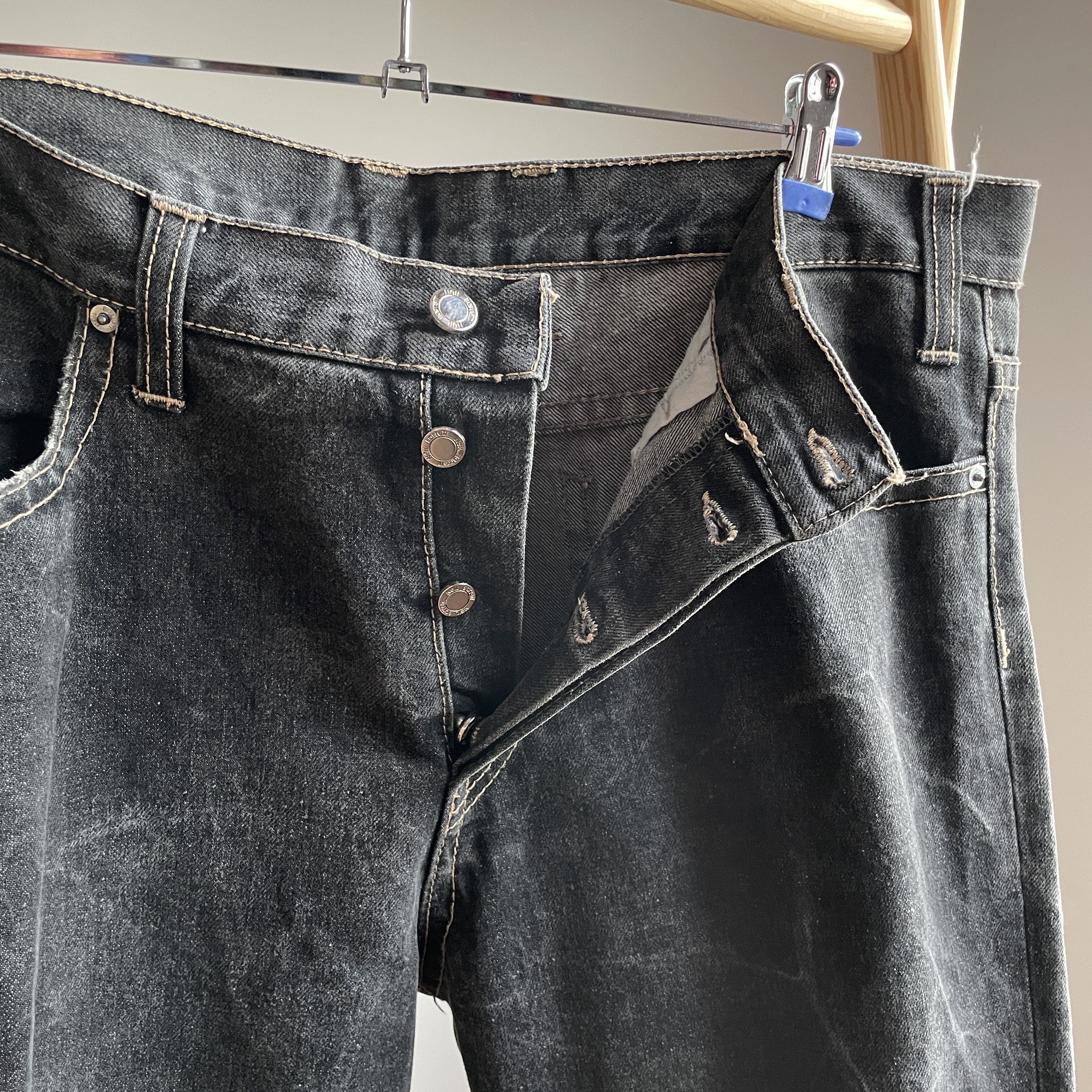 Neil Barrett Neil Barrett Vintage Bootcut Distressed Washed Black Denim Size US 38 / EU 54 - 5 Thumbnail