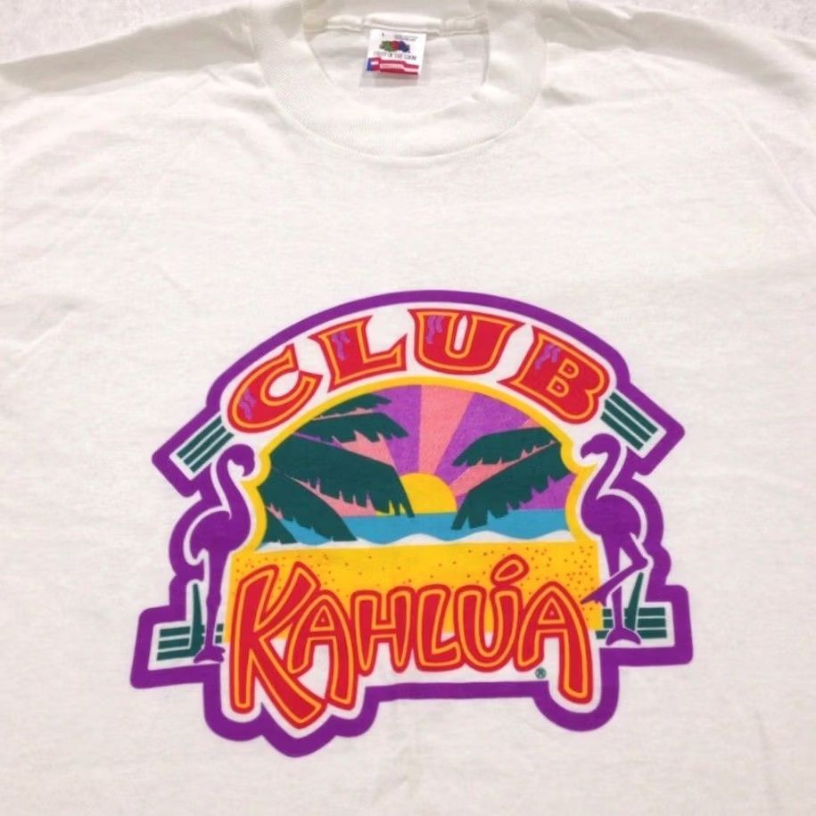 Vintage VINTAGE 80s CLUB KAHLUA T-Shirt MEDIUM White Mens 80s 90s Cotton Polyester Short Sleeve Crew Neck Single Stitch Regular Fit Size US M / EU 48-50 / 2 - 2 Thumbnail