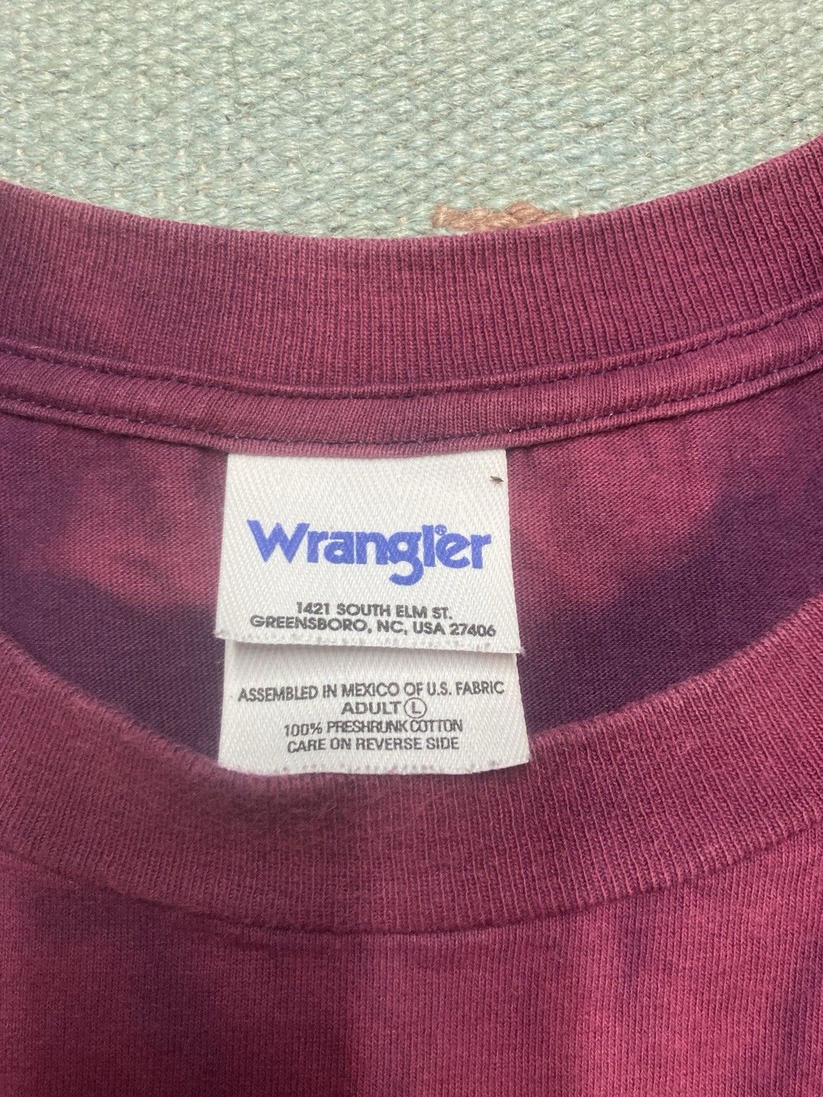Vintage 90s blank t shirt wrangler sun faded purple cotton large Size US L / EU 52-54 / 3 - 5 Thumbnail