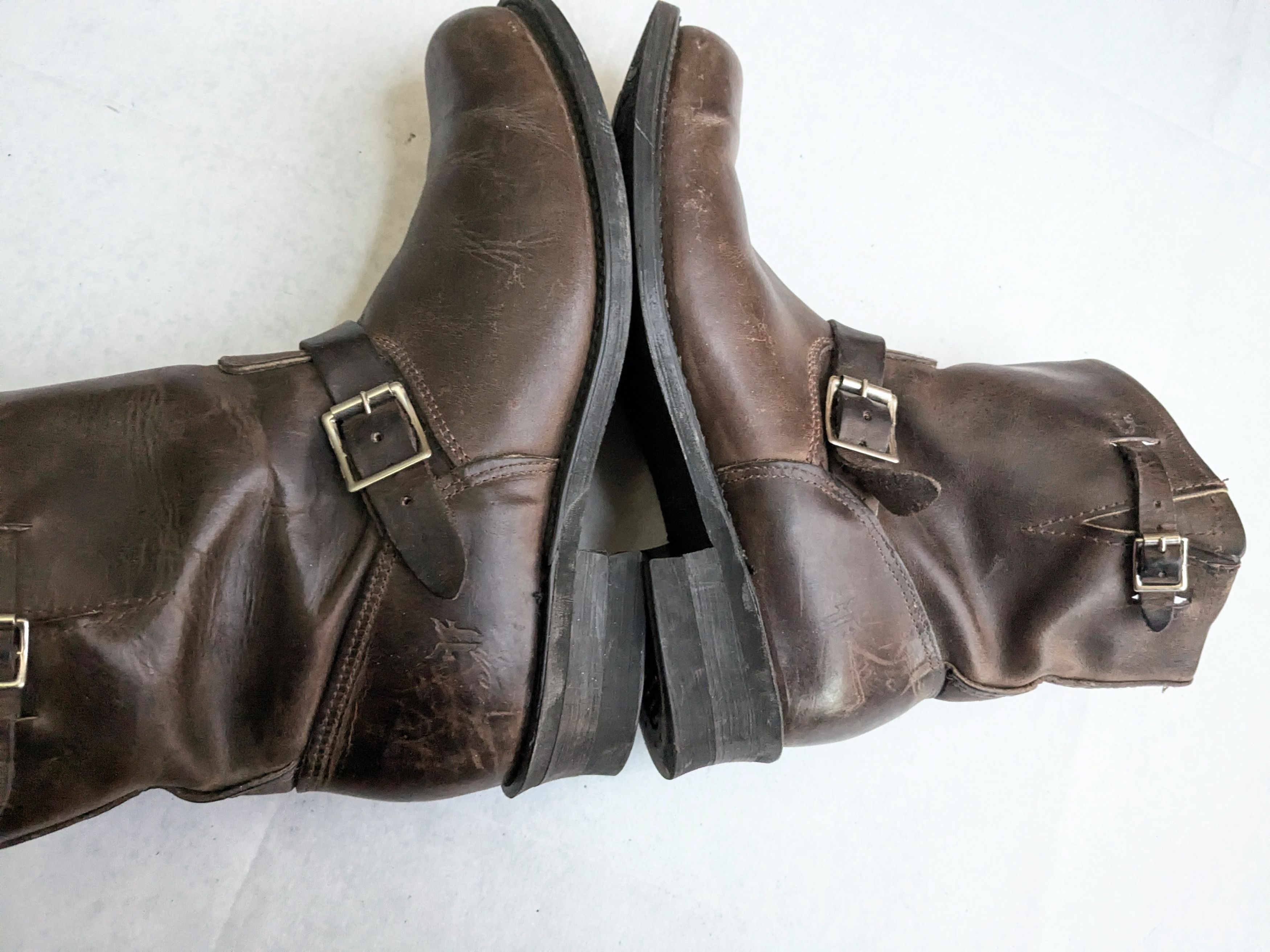 Frye Frye Engineer Boots Brown Leather 13 M Buckle Size US 13 / EU 46 - 11 Thumbnail