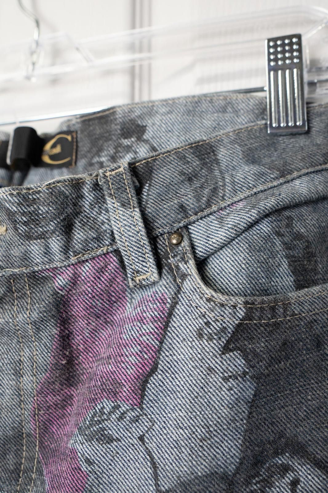 Just Cavalli 00's Just Cavalli All Over Print Bird Flared Jeans Size 28" / US 6 / IT 42 - 4 Thumbnail