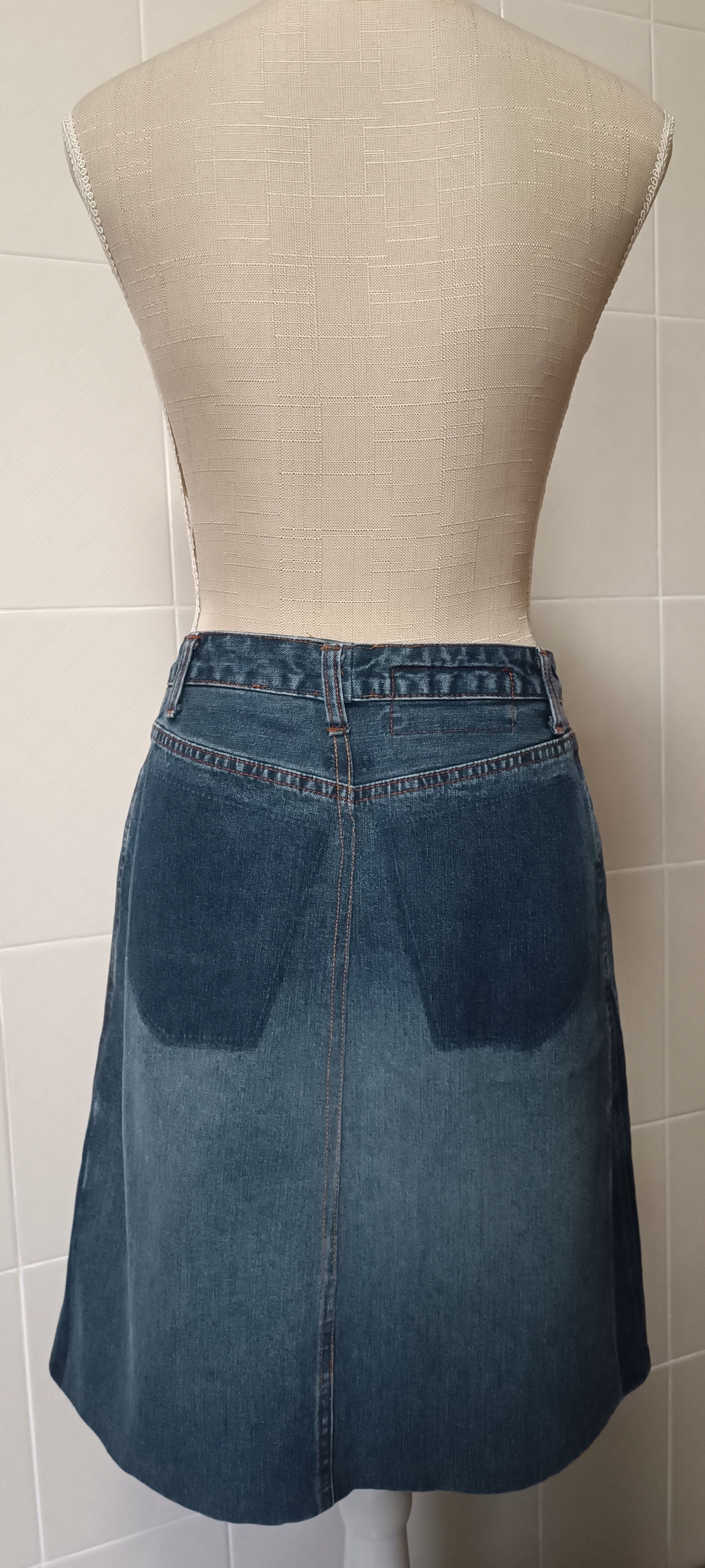 Jean Paul Gaultier Trapezoidal midi denim skirt Size 27" / US 4 / IT 40 - 11 Thumbnail