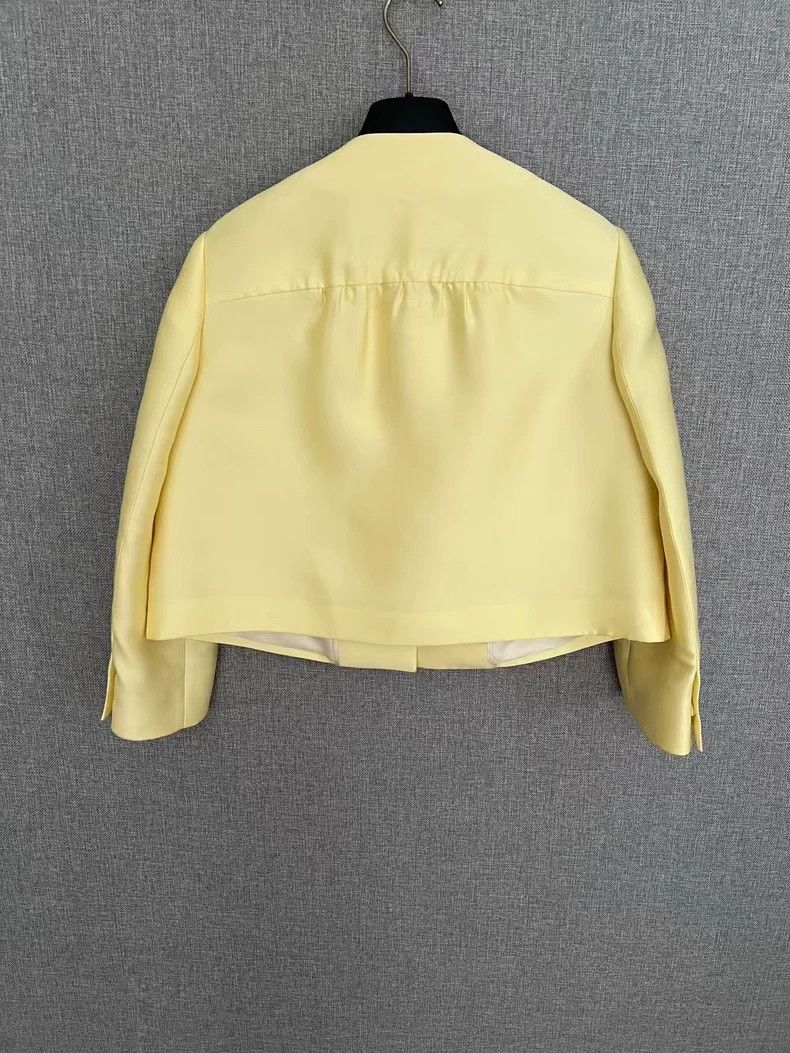 Prada Prada Goose yellow rhinestone decorated round-neck suit jac Size US XXS / EU 40 - 2 Thumbnail