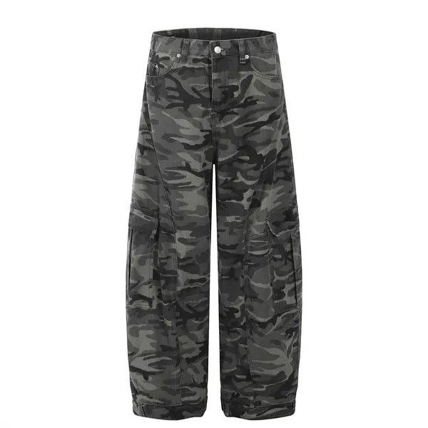 Japanese Brand VIBE Camouflage men's loose wide-leg workwear machete jeans Size US 32 / EU 48 - 1 Thumbnail