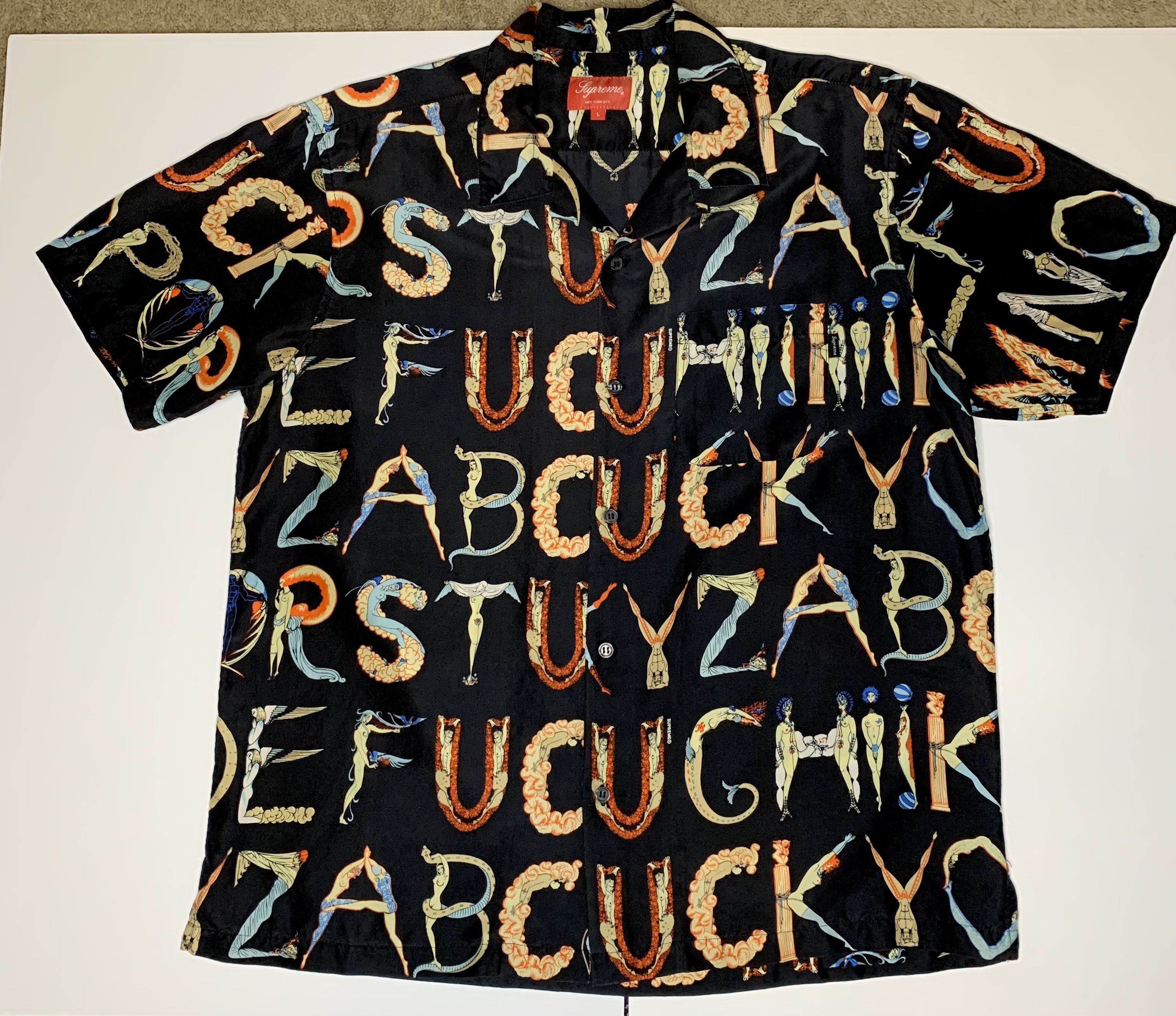 image of Supreme Ss18 Alphabet Shirt in Black, Men's (Size Large)