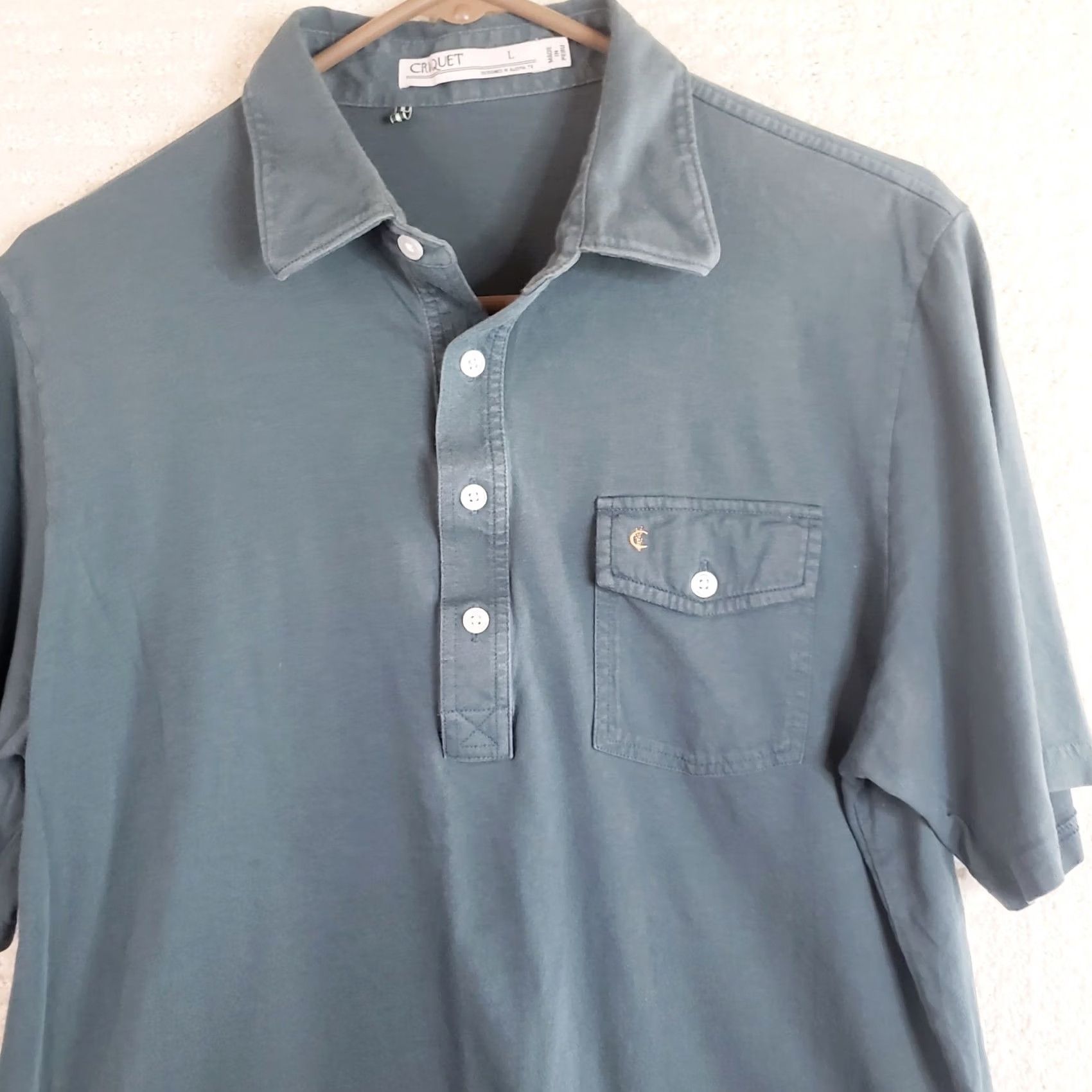 Vintage Cricuet Polo Shirt Men's L Green Pocket Short Sleeve Shirt Size US L / EU 52-54 / 3 - 2 Thumbnail