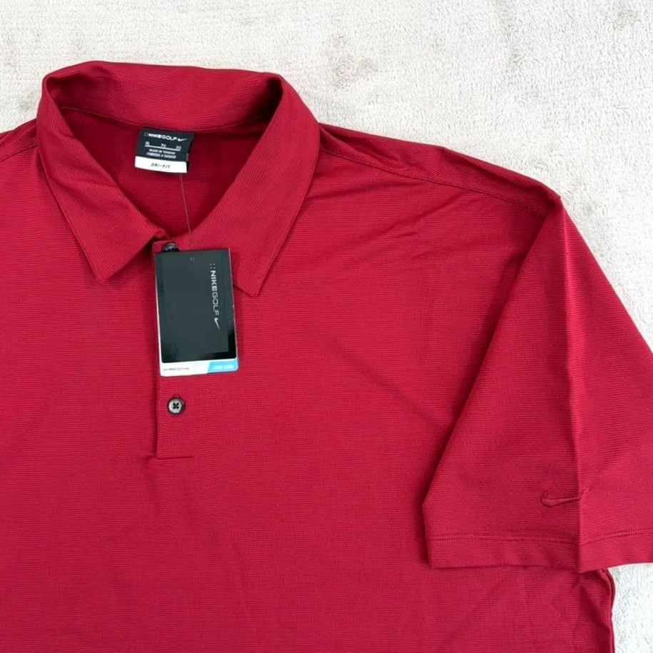 Nike Nike GOLF Polo Shirt Men's XL Red Dri-FIT UV Stretch Short Sleeve, Logo, (Polo) Size US XL / EU 56 / 4 - 3 Thumbnail