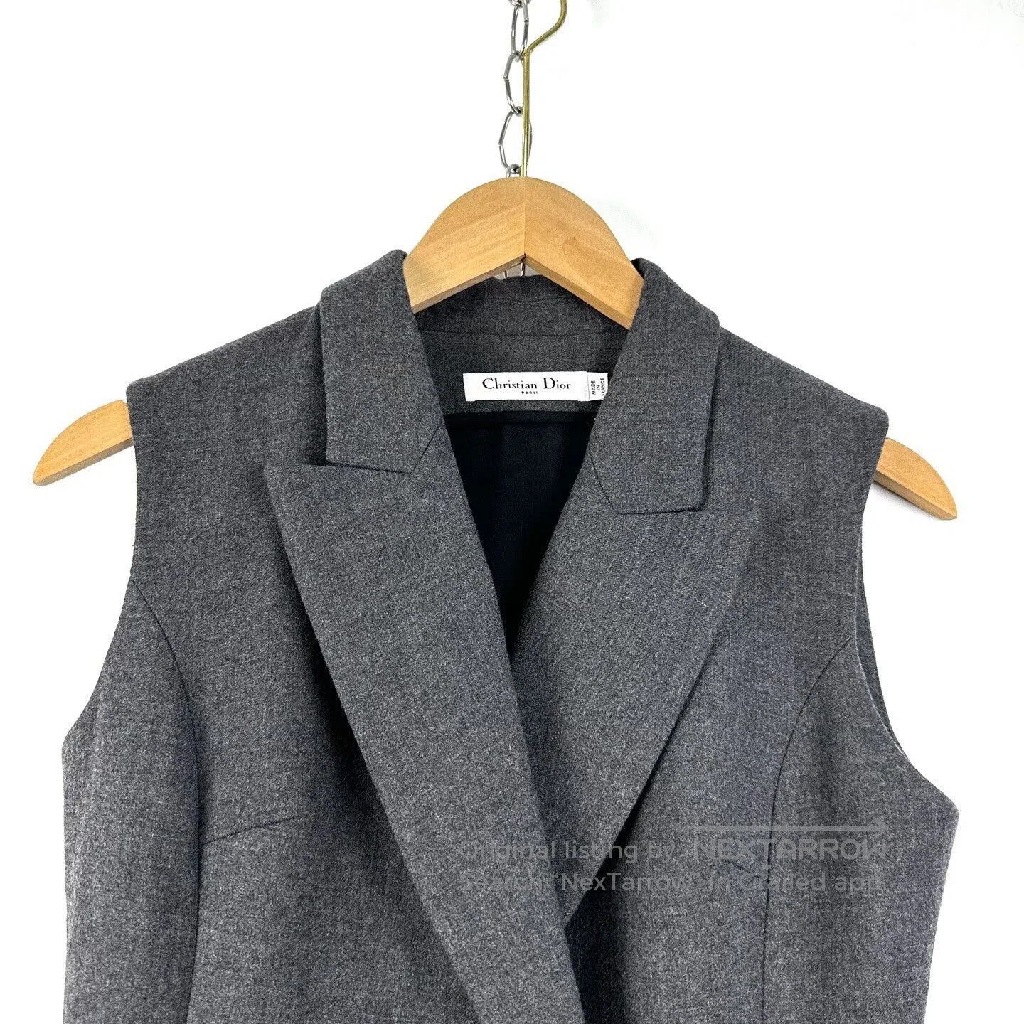Dior Dior Gray Irregular Mid-Length Sleeveless Coat. Size M / US 6-8 / IT 42-44 - 2 Thumbnail