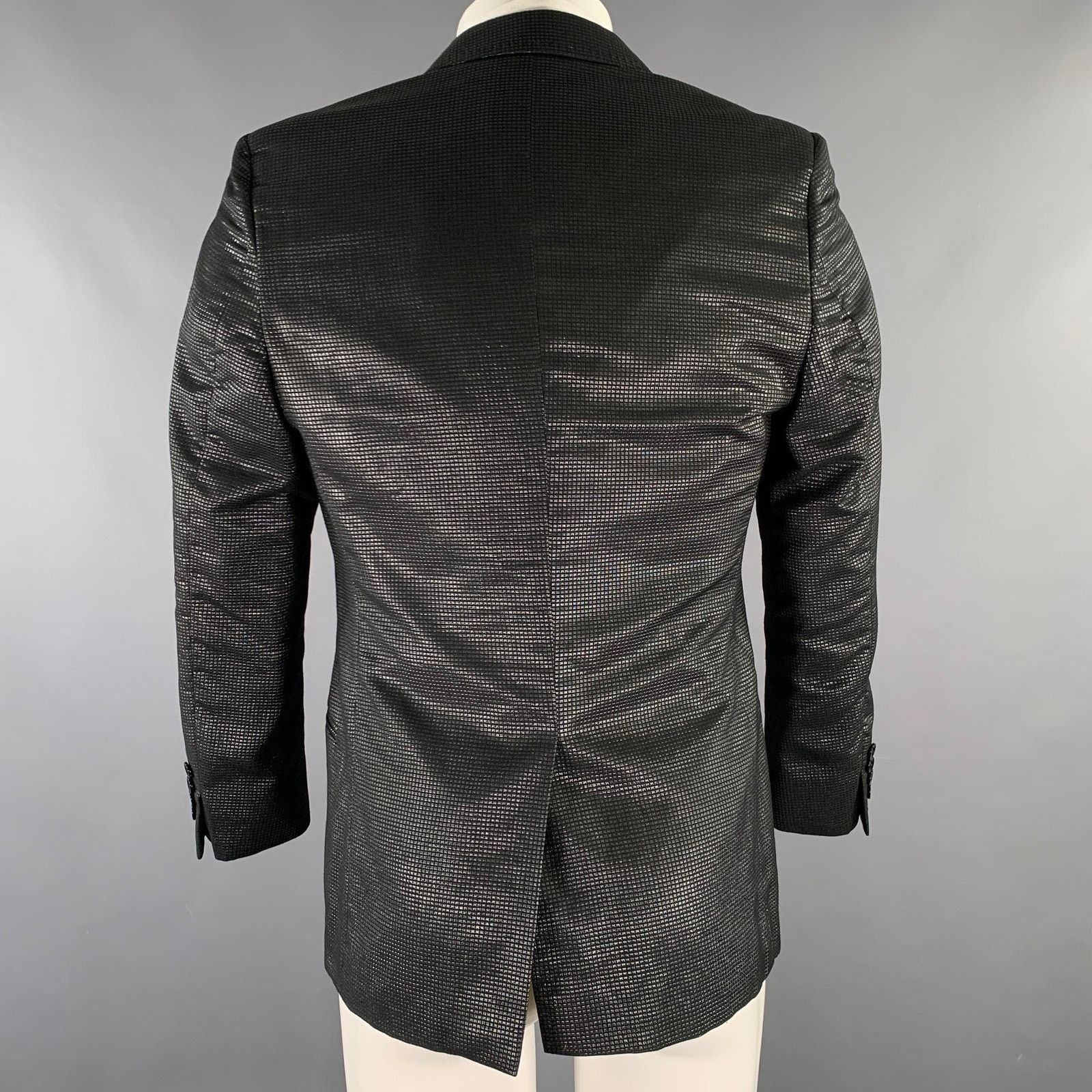 Versace VERSACE COLLECTION Size 36 Black Grey Shimmery Sport Coat Size 36R - 4 Thumbnail
