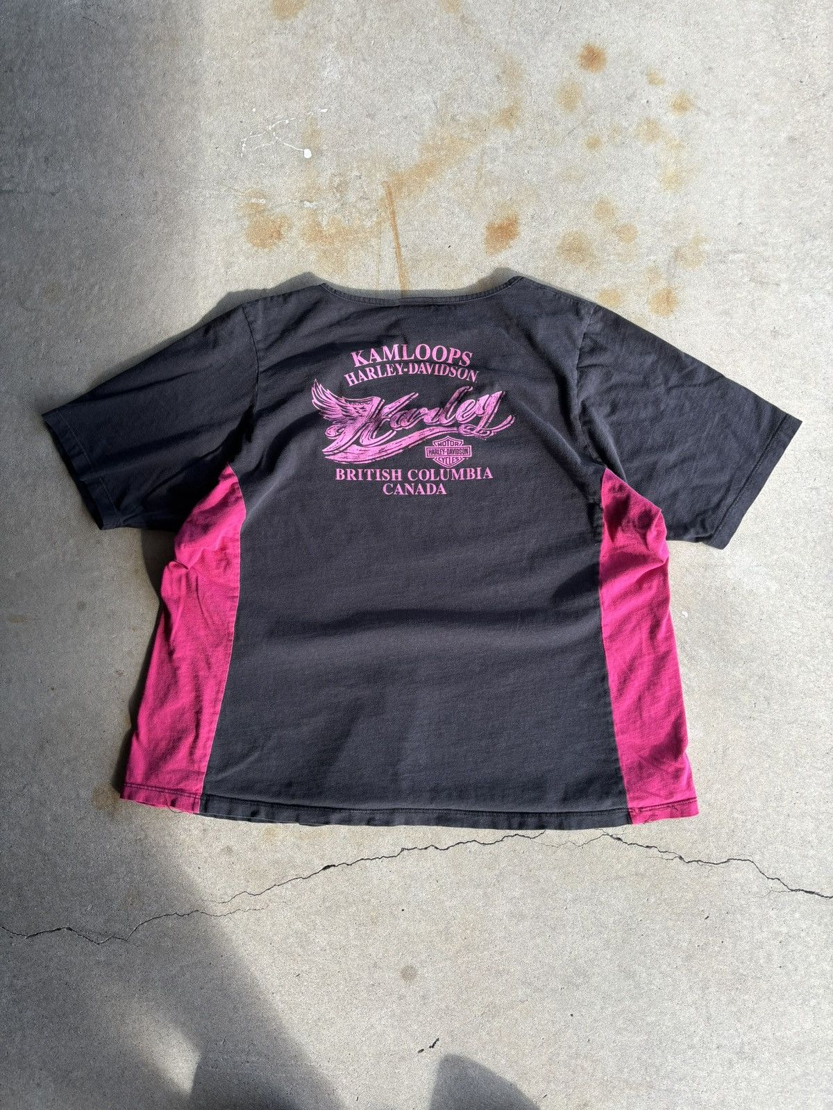 Harley Davidson Vintage Harley Davidson Womens Two Tone Biker Tee Size L / US 10 / IT 46 - 2 Thumbnail