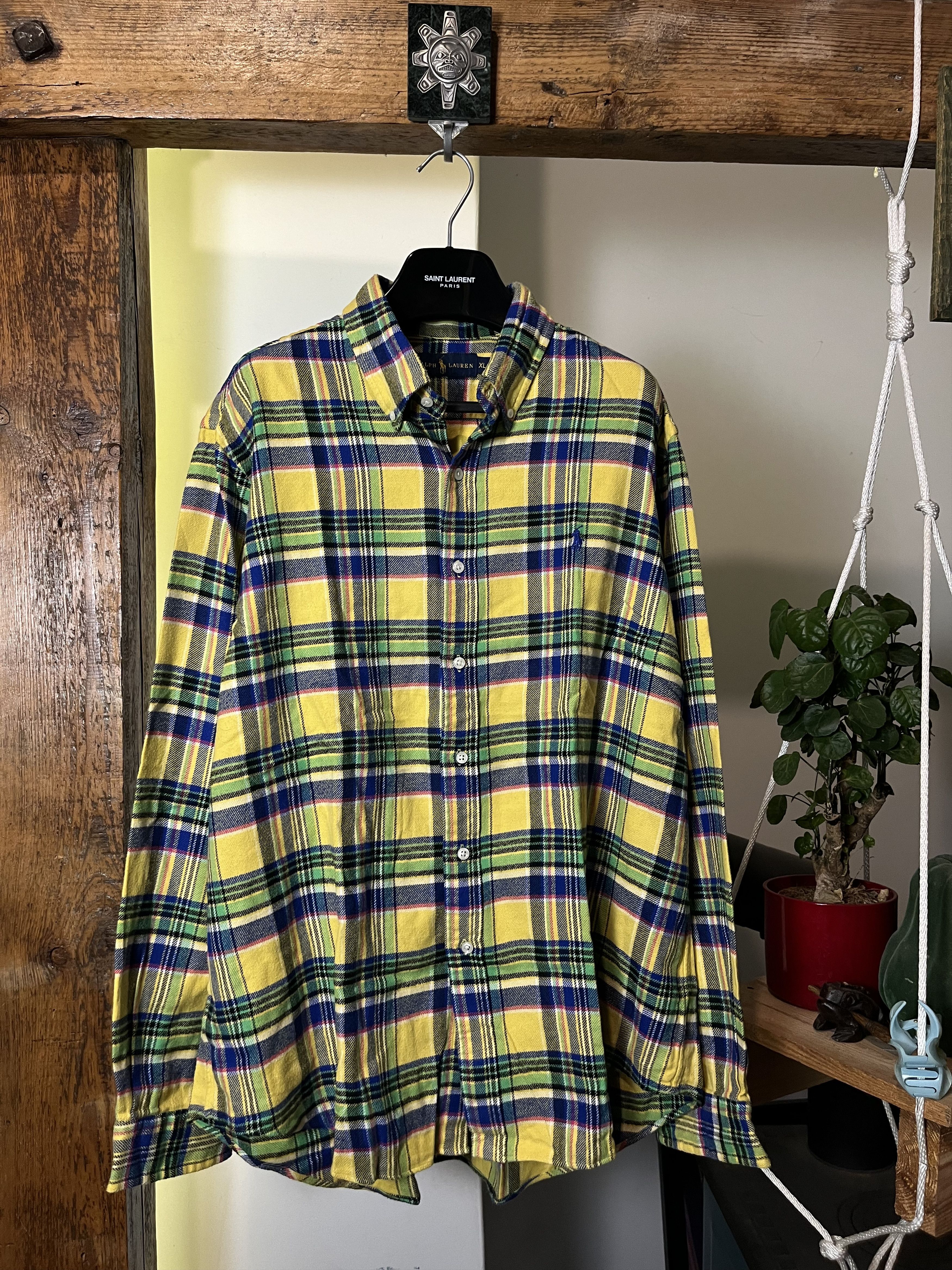 Polo Ralph Lauren × Vintage 90s Polo Ralph Lauren Flannel Checked Shirt Size US XL / EU 56 / 4 - 1 Thumbnail