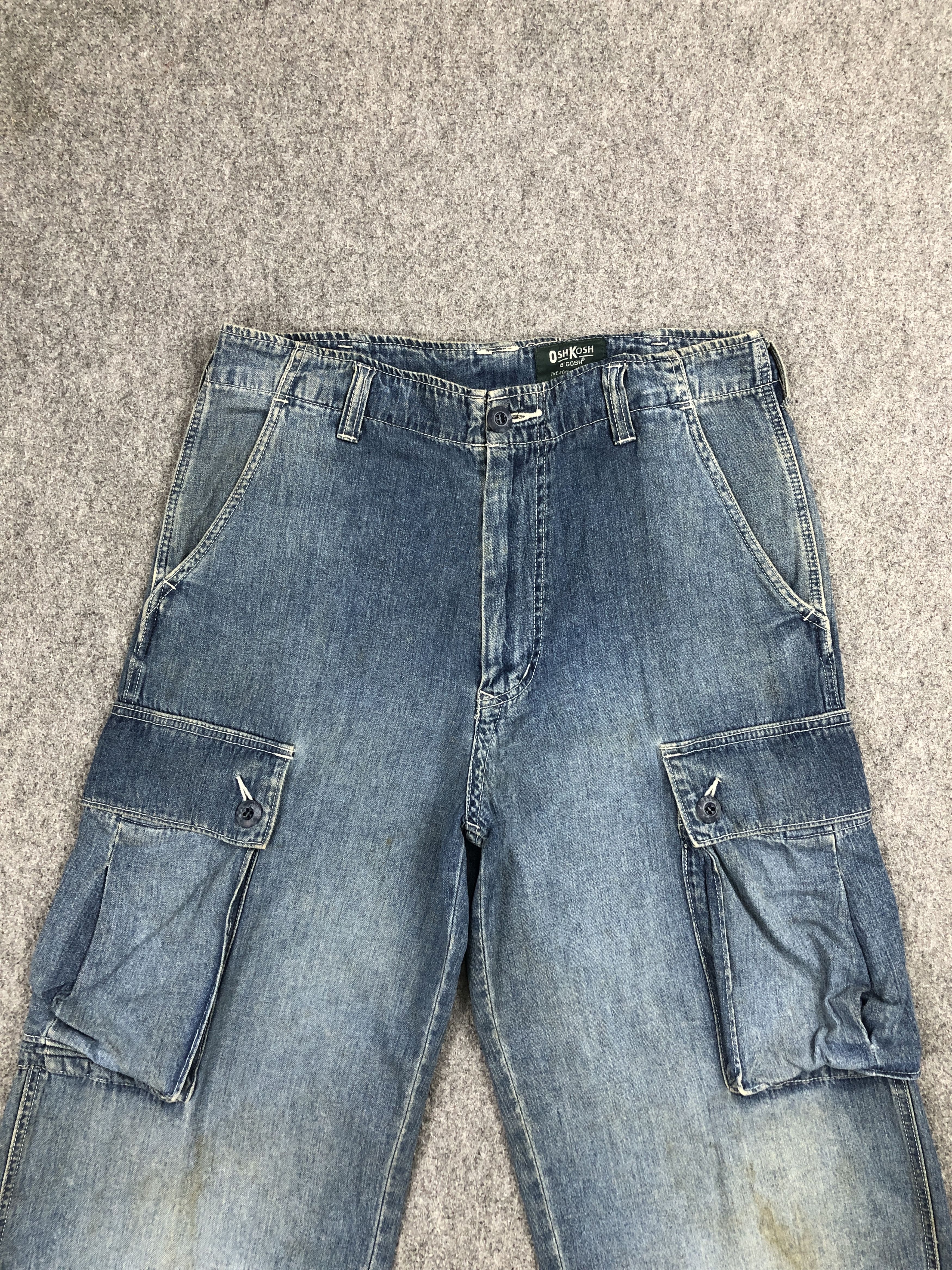 Oshkosh Vintage Oshkosh B'Gosh Muliti Pocket Cargo Denim DP2424 Size US 31 - 2 Thumbnail