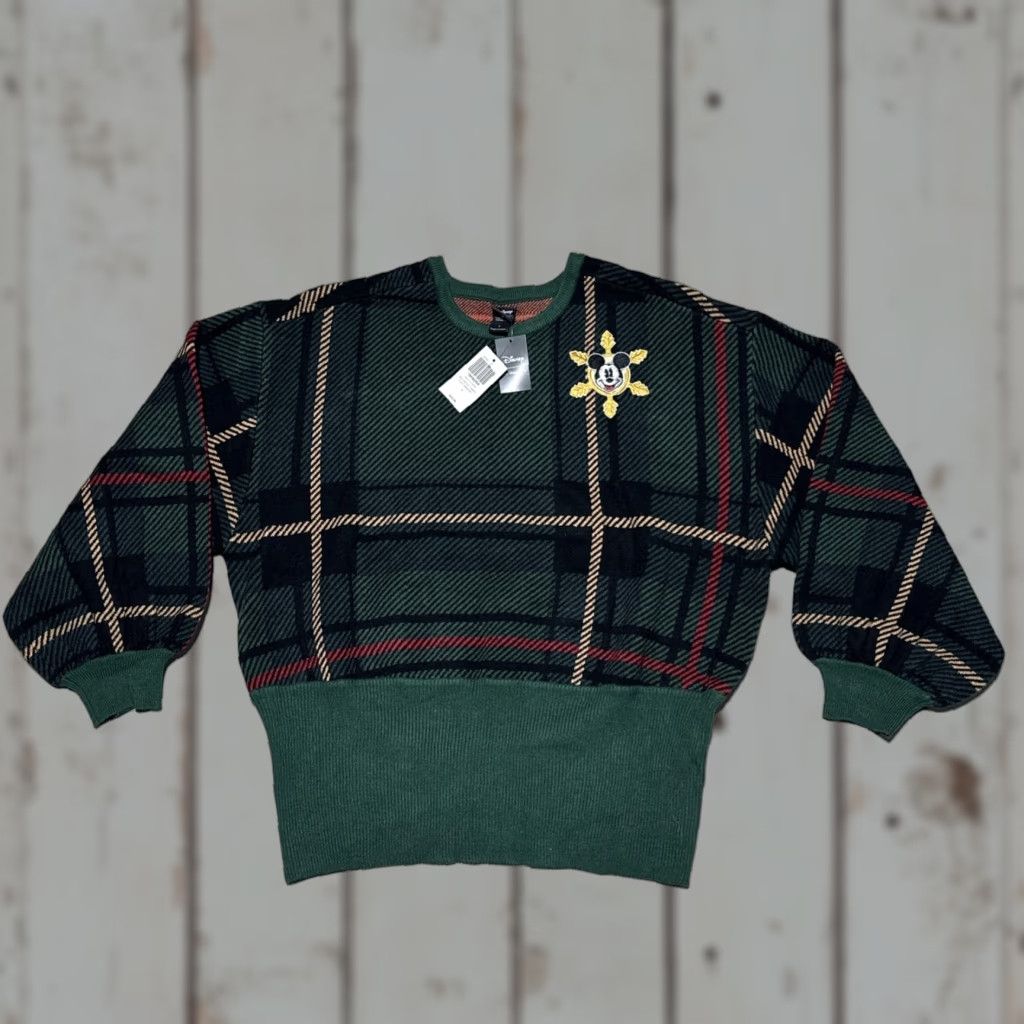 Vintage Her Universe Disney Holiday Plaid Mickey Mouse Knit Sweater NWT Women’s XL Size XL / US 12-14 / IT 48-50 - 1 Thumbnail