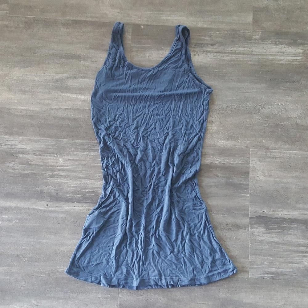 Designer Blue Classic Long Melville Vneck Tank Size ONE SIZE - 2 Thumbnail