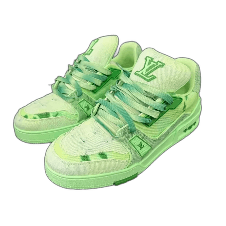 Louis Vuitton Louis Vuitton Green Dyed Low Top Trainers-yf Size US 7.5 / EU 40-41 - 1 Thumbnail